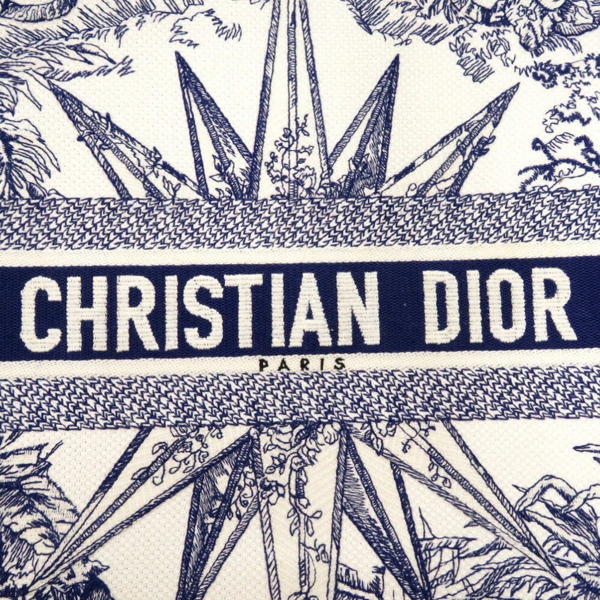 Christian Dior Blue White Canvas Handbag ()