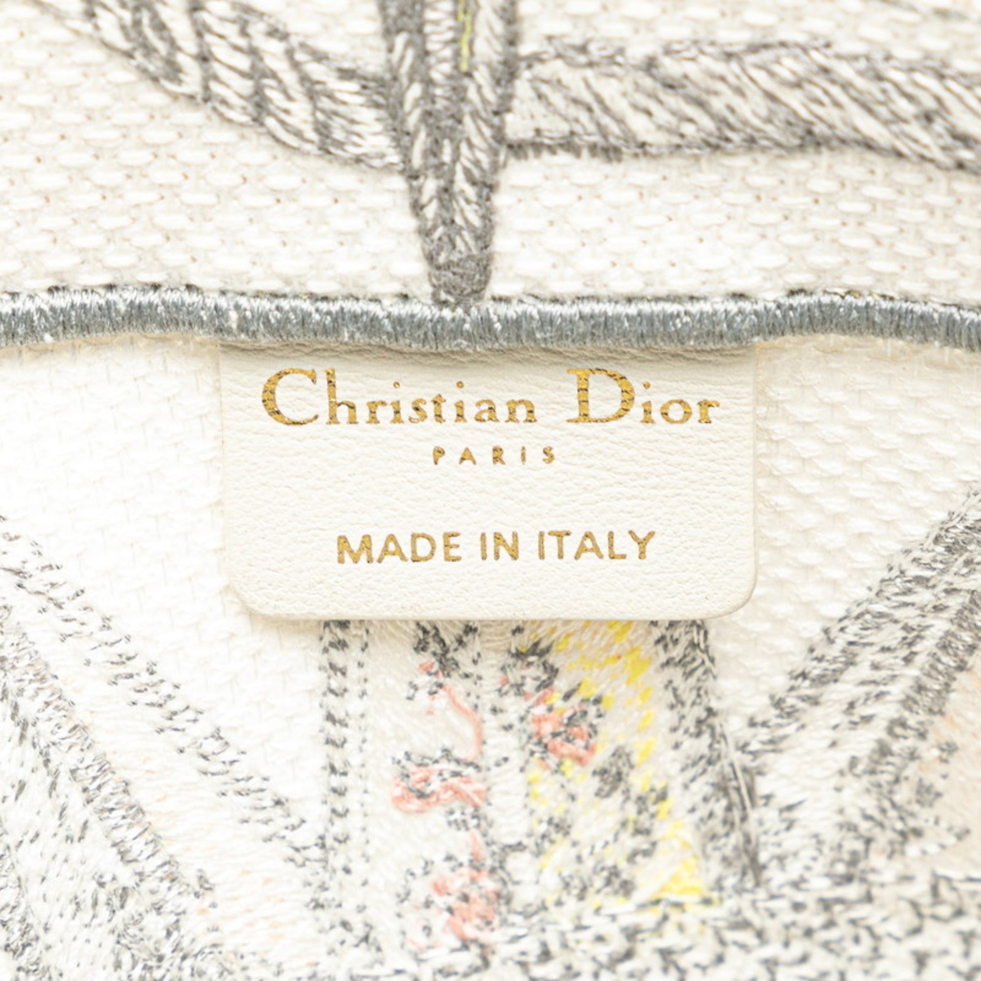 Christian Dior Multi-Color White Jacquard Tote Bag ()