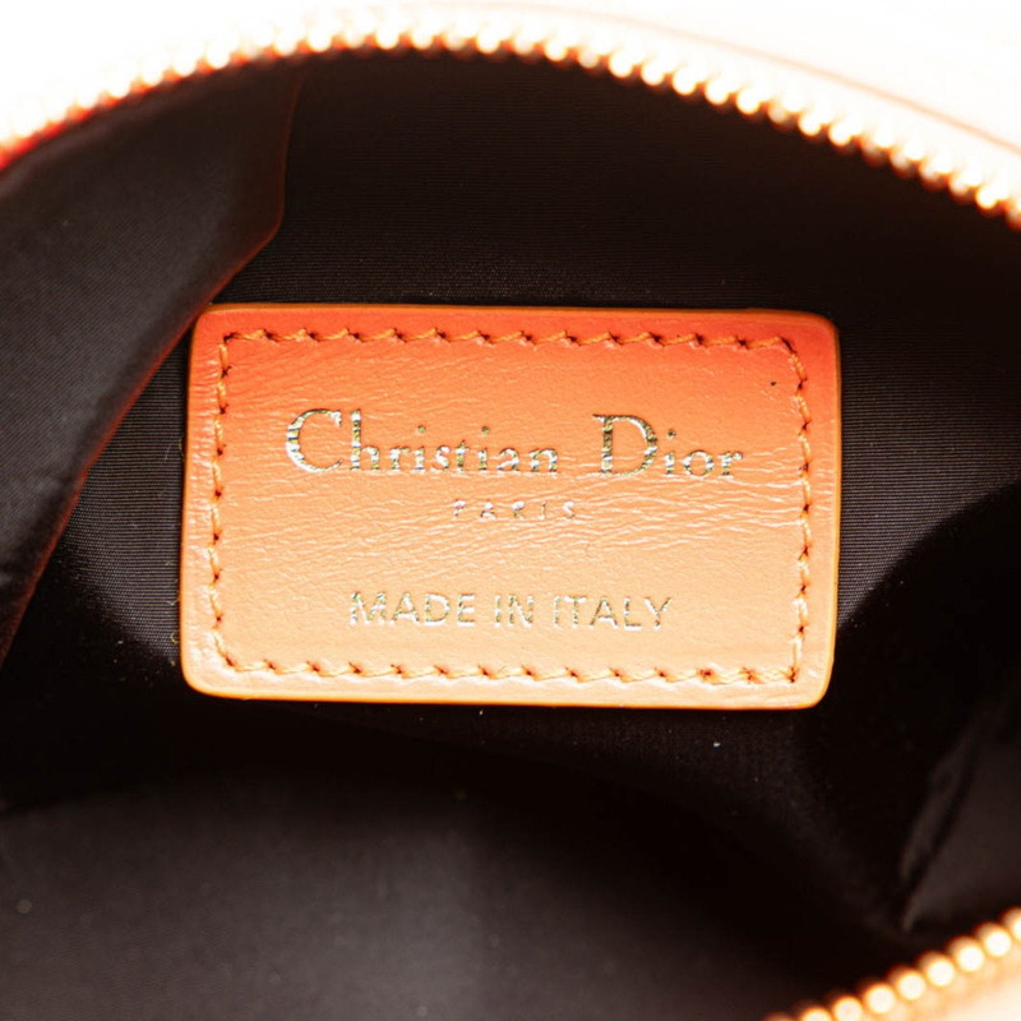 Christian Dior Orange Nylon Leather Handbag ()