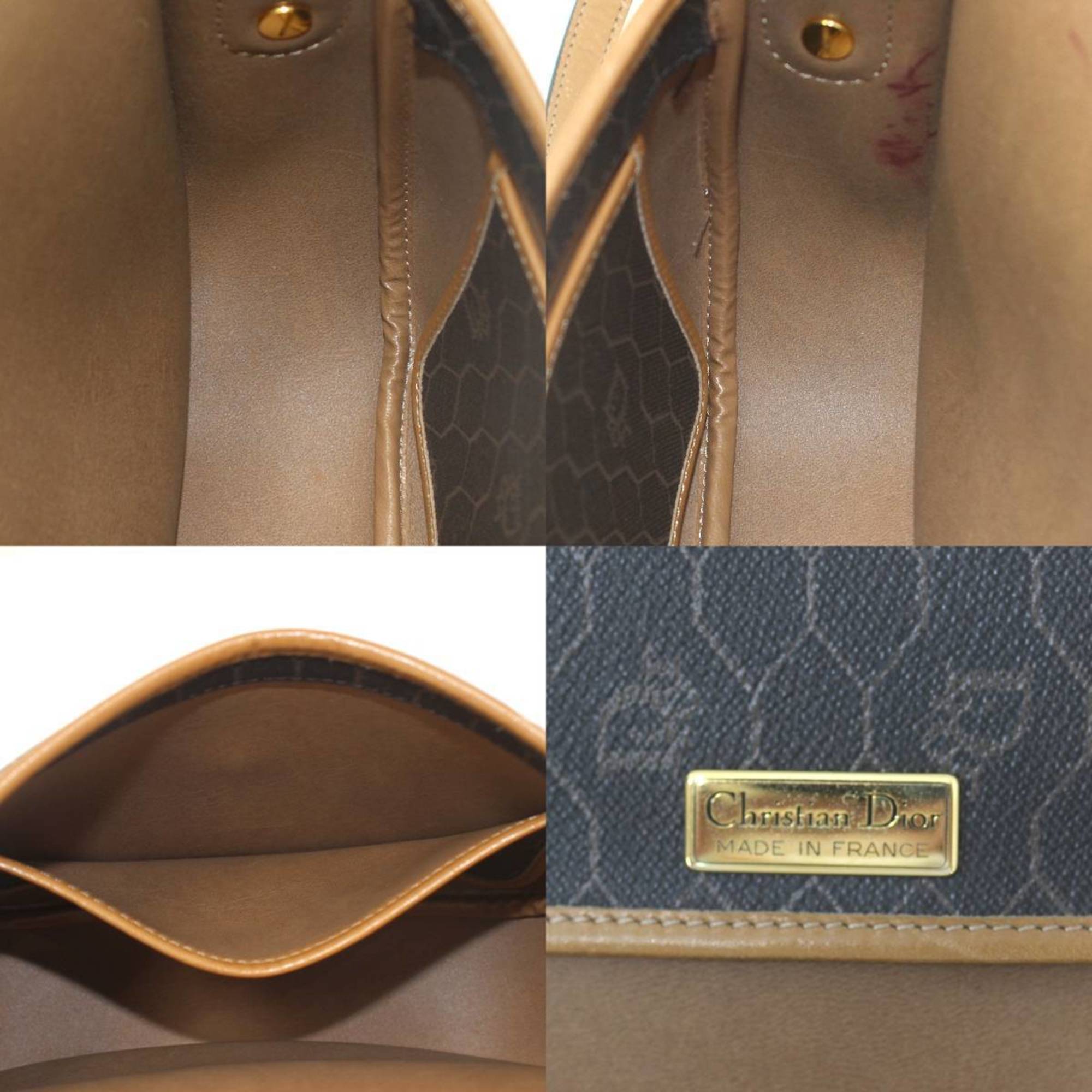 Christian Dior Brown Gray Shoulder Bag ()