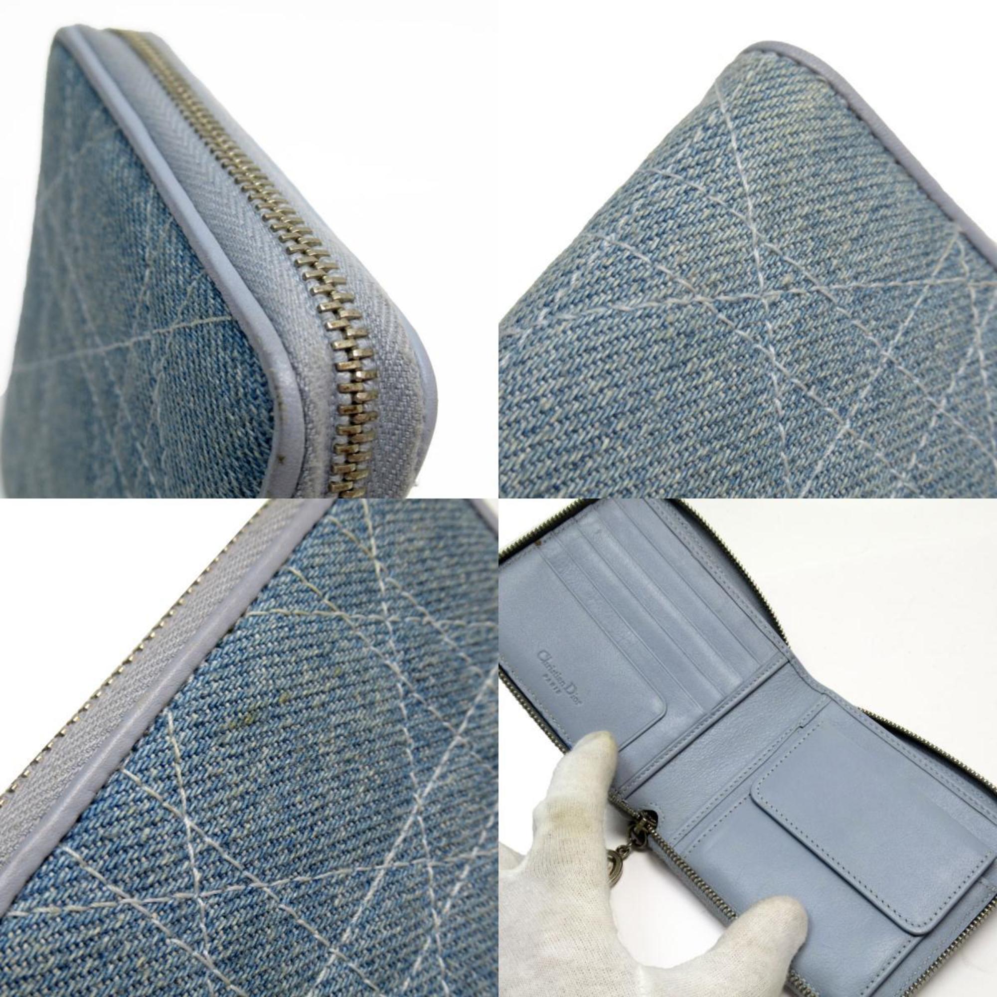 Christian Dior Blue Denim Wallet (Bi-Fold) ()