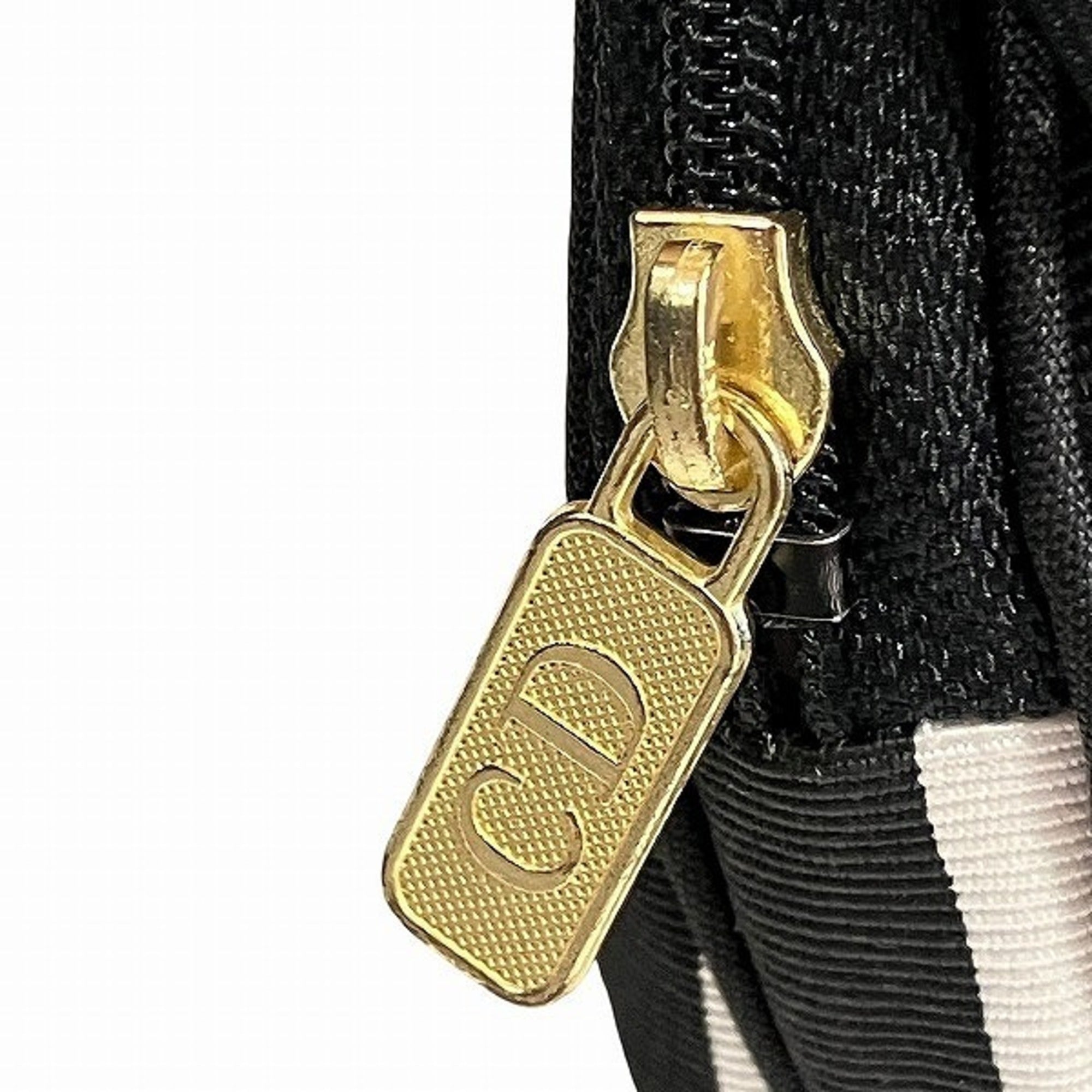 Christian Dior Black White Nylon Pouch ()