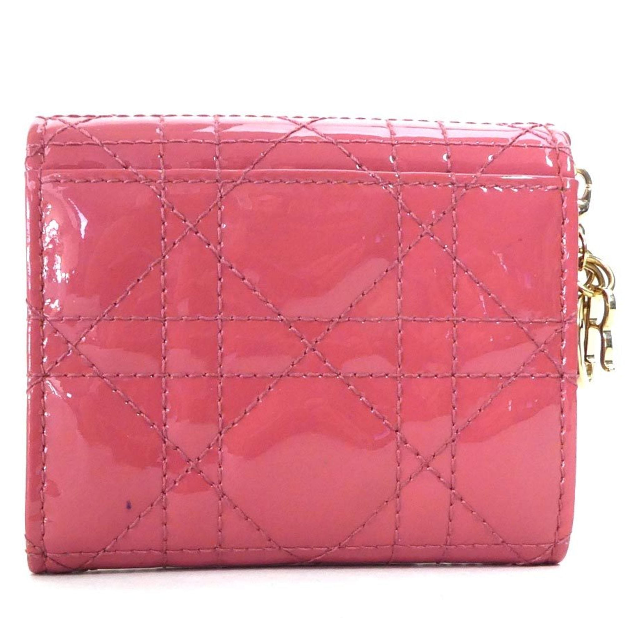 Christian Dior Pink Patent Leather Wallet (Tri-Fold) ()
