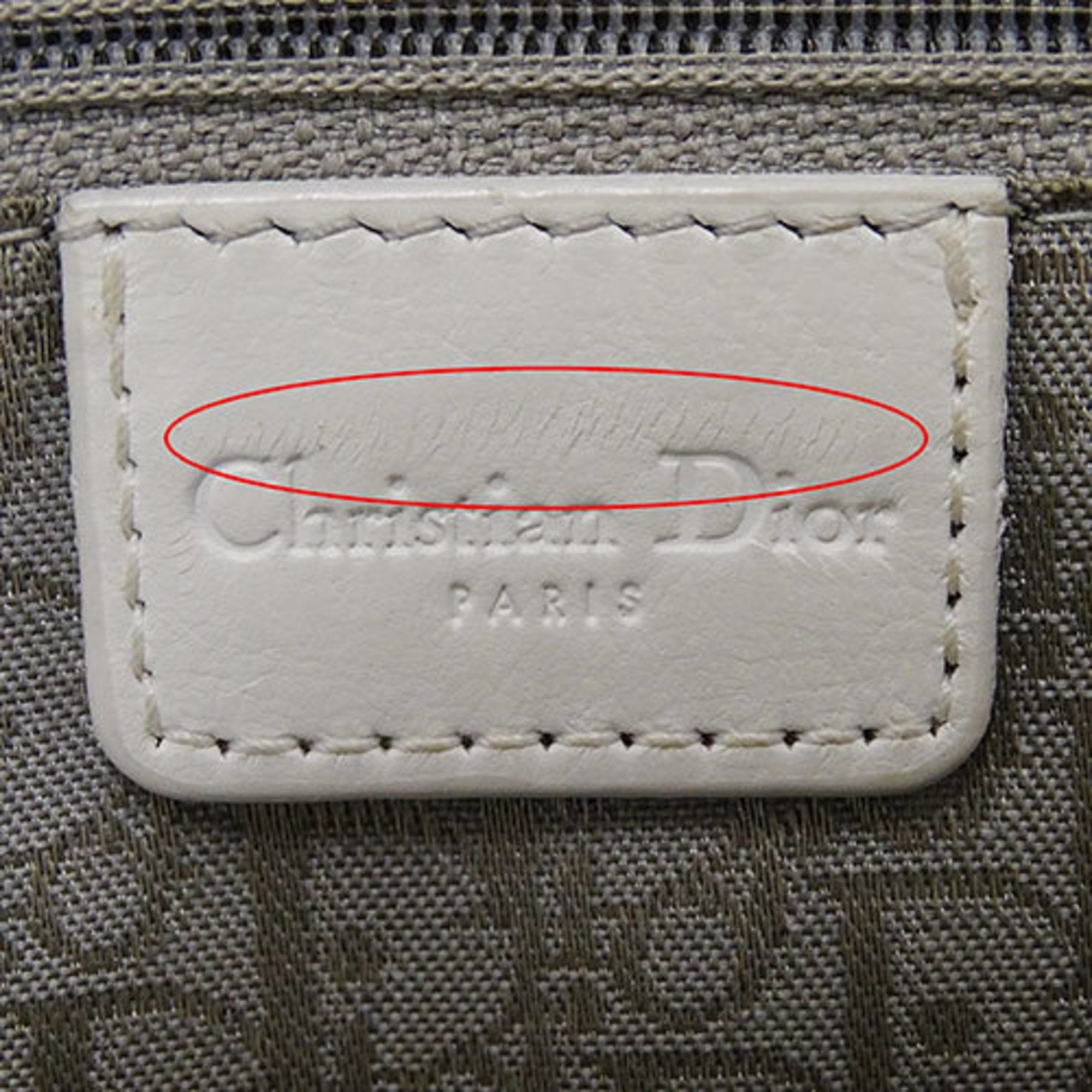 Christian Dior White Leather Handbag ()