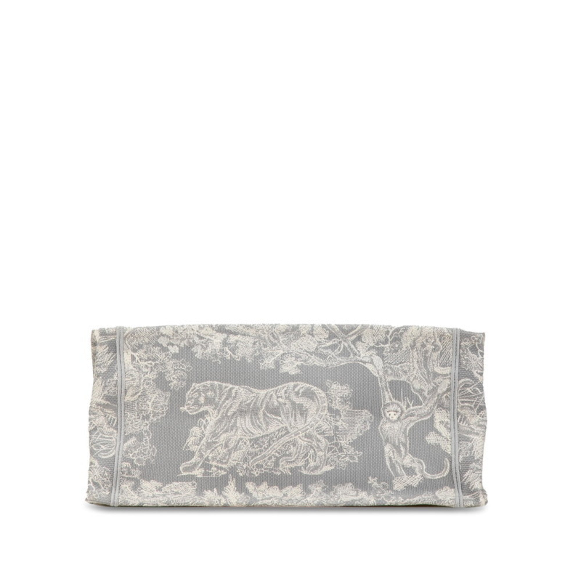 Christian Dior Trotter Gray Canvas Handbag Pochette Pouch Tote Bag ()