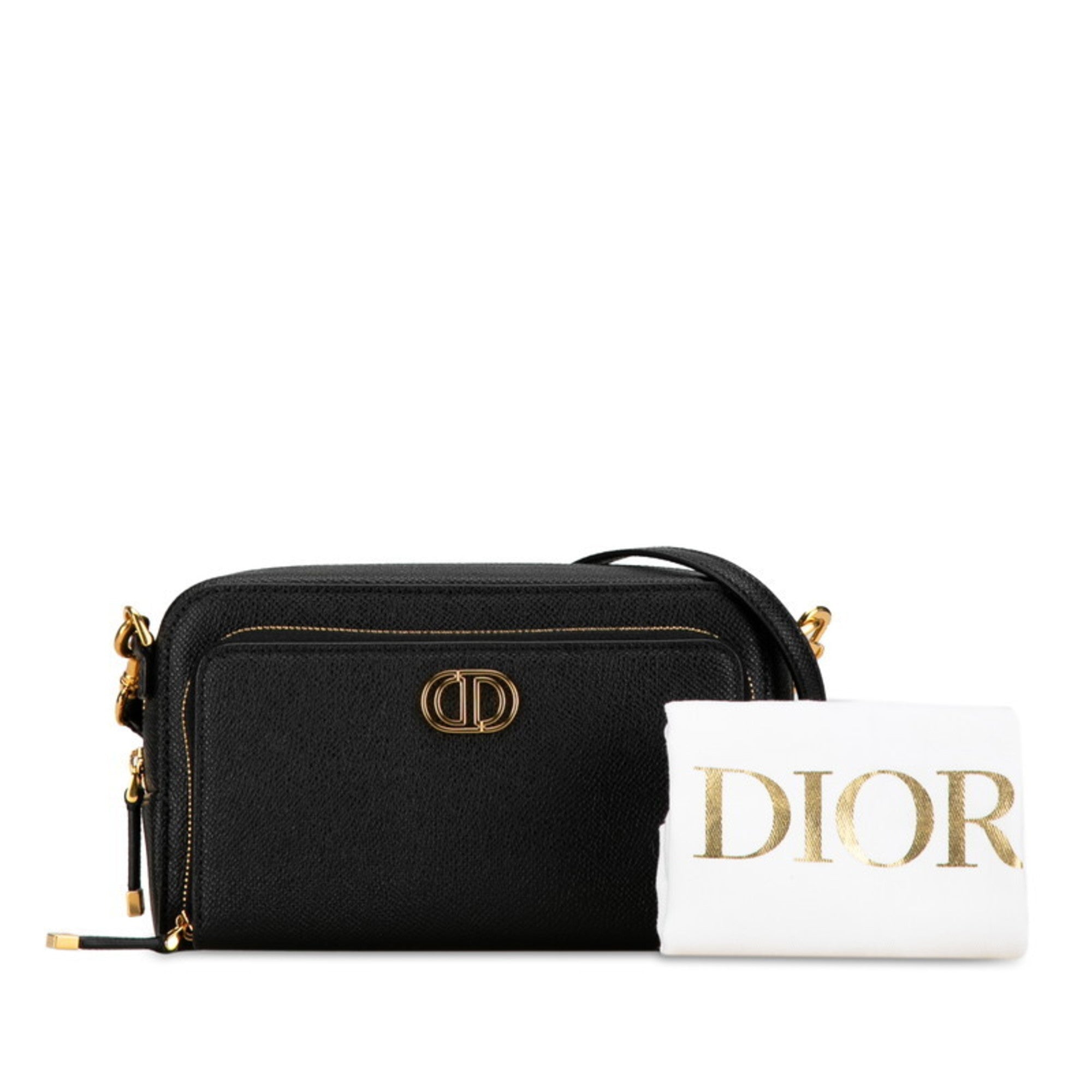 Christian Dior Black Leather Shoulder Bag ()