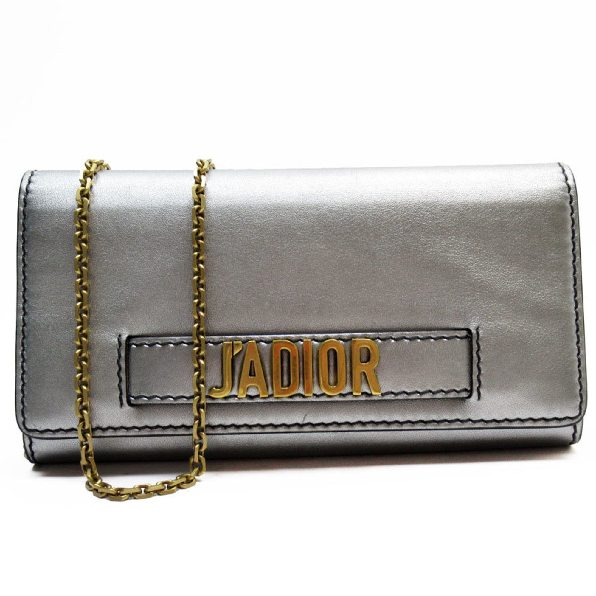 Christian Dior Silver Leather Shoulder Bag ()