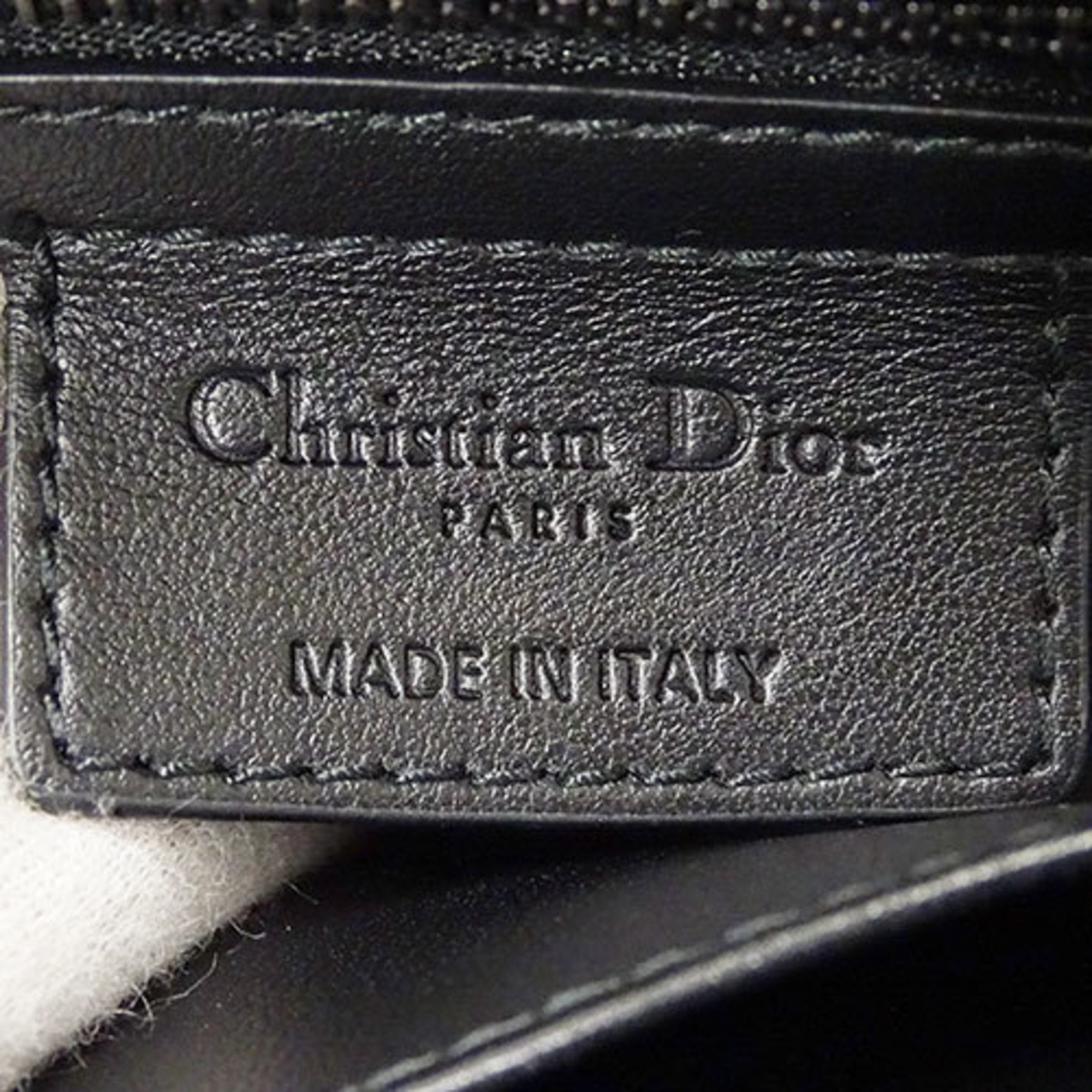 Christian Dior Black White Canvas Shoulder Bag ()