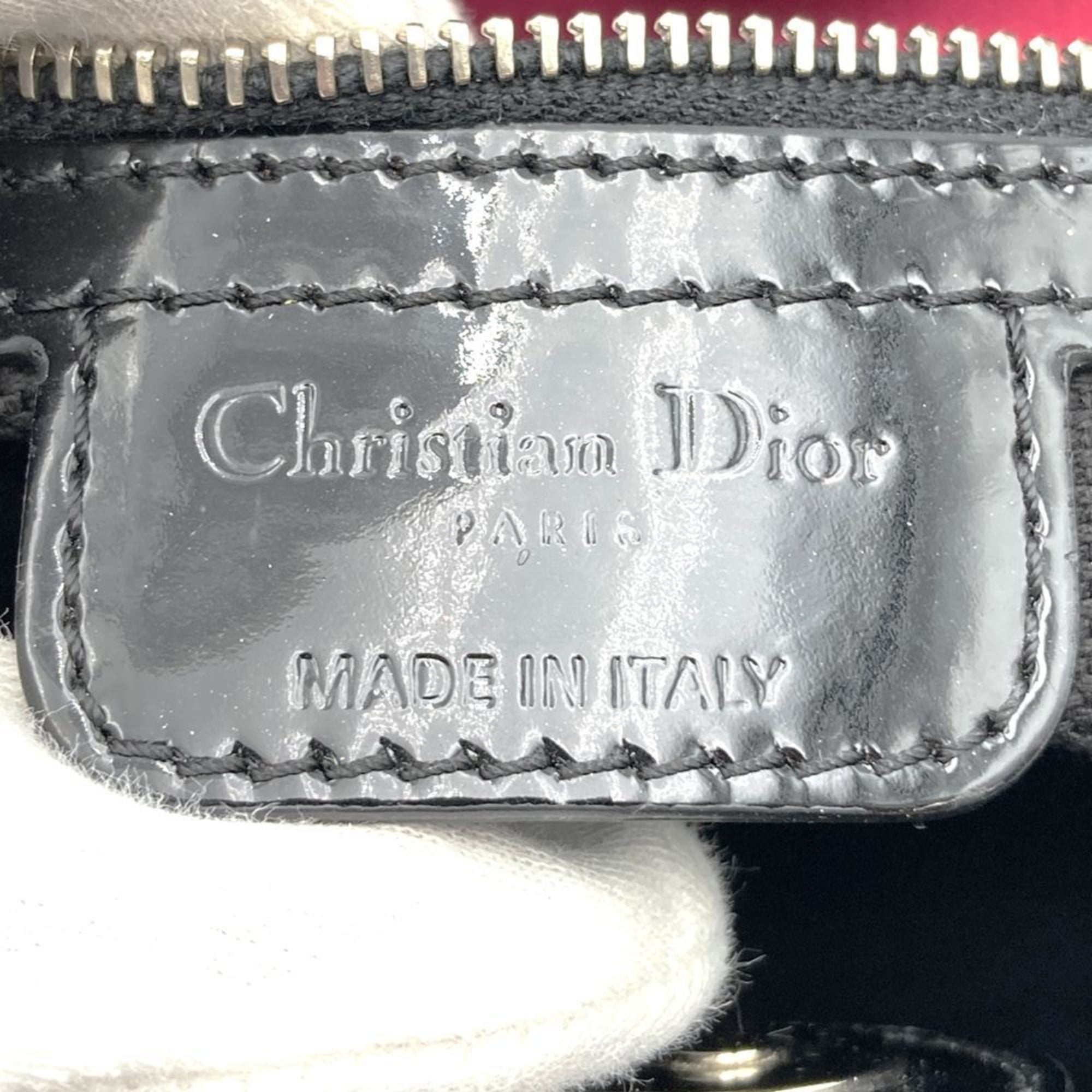 Christian Dior Black Leather Handbag Tote Bag ()