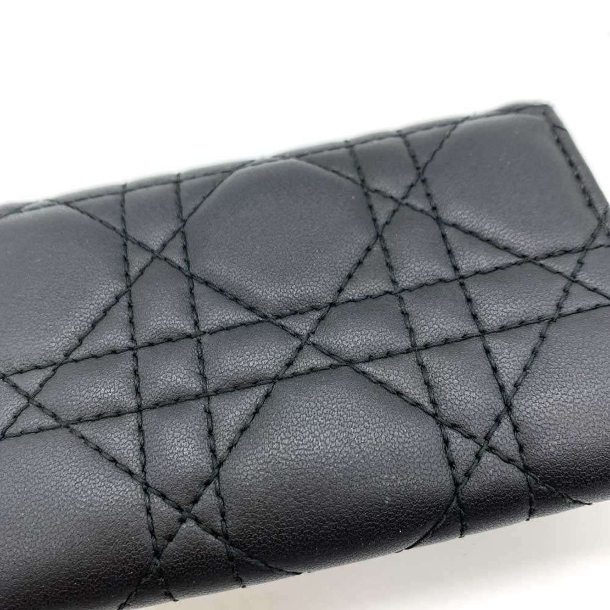 Christian Dior Miss Dior Black Leather Bill Wallet (Bi-Fold) ()
