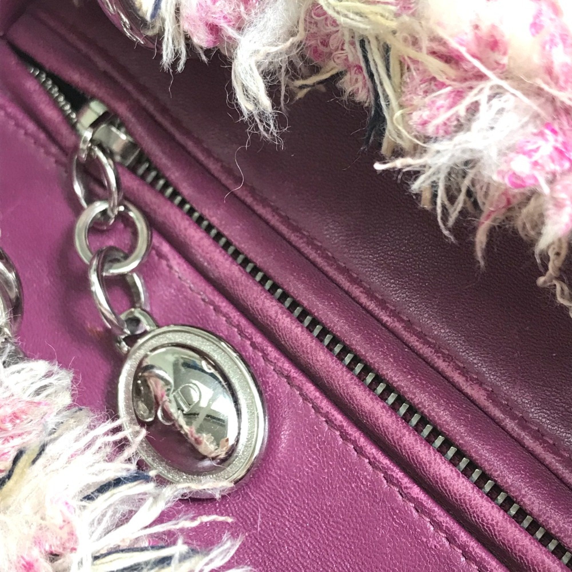 Christian Dior Pink Tweed Handbag ()