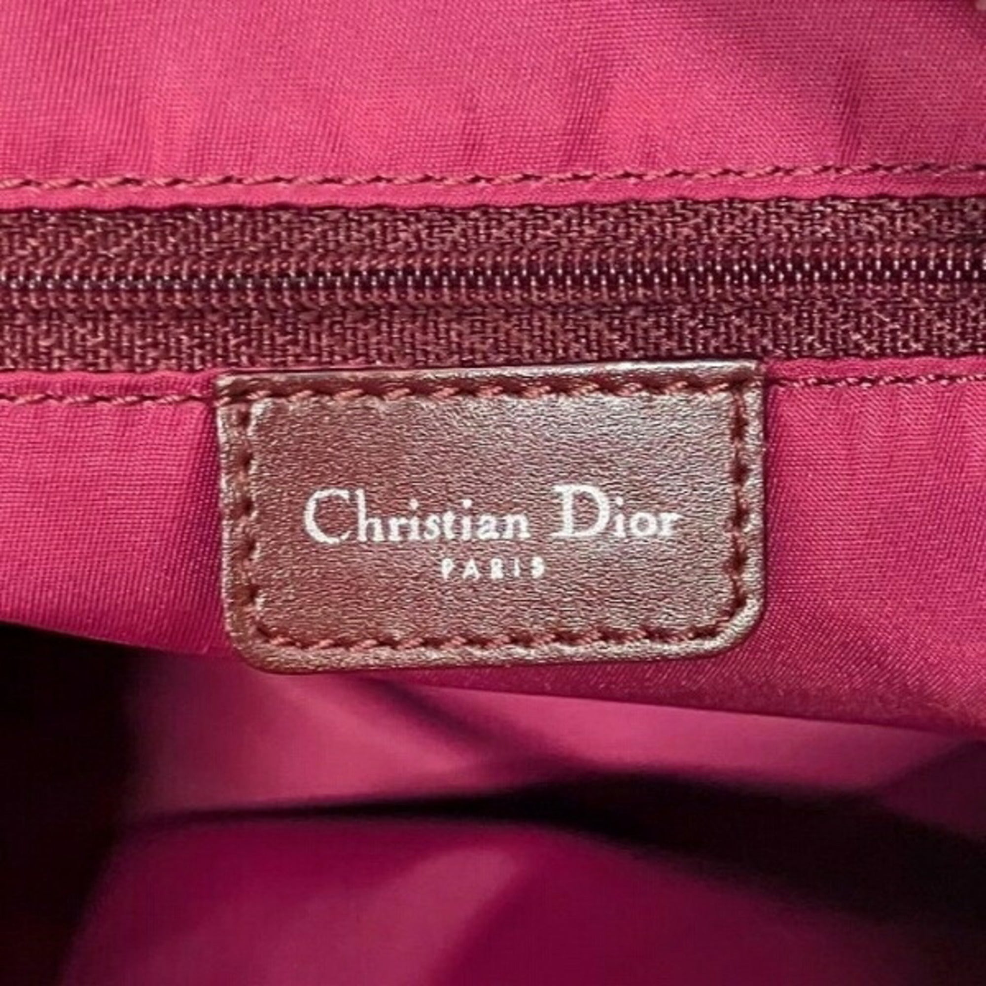Christian Dior Trotter Bordeaux Canvas Leather Shoulder Bag ()