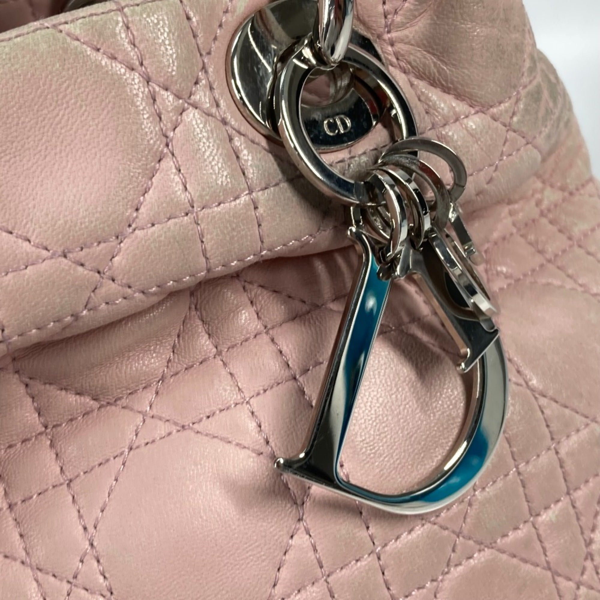Christian Dior Pink Leather Handbag Shoulder Bag Tote Bag ()