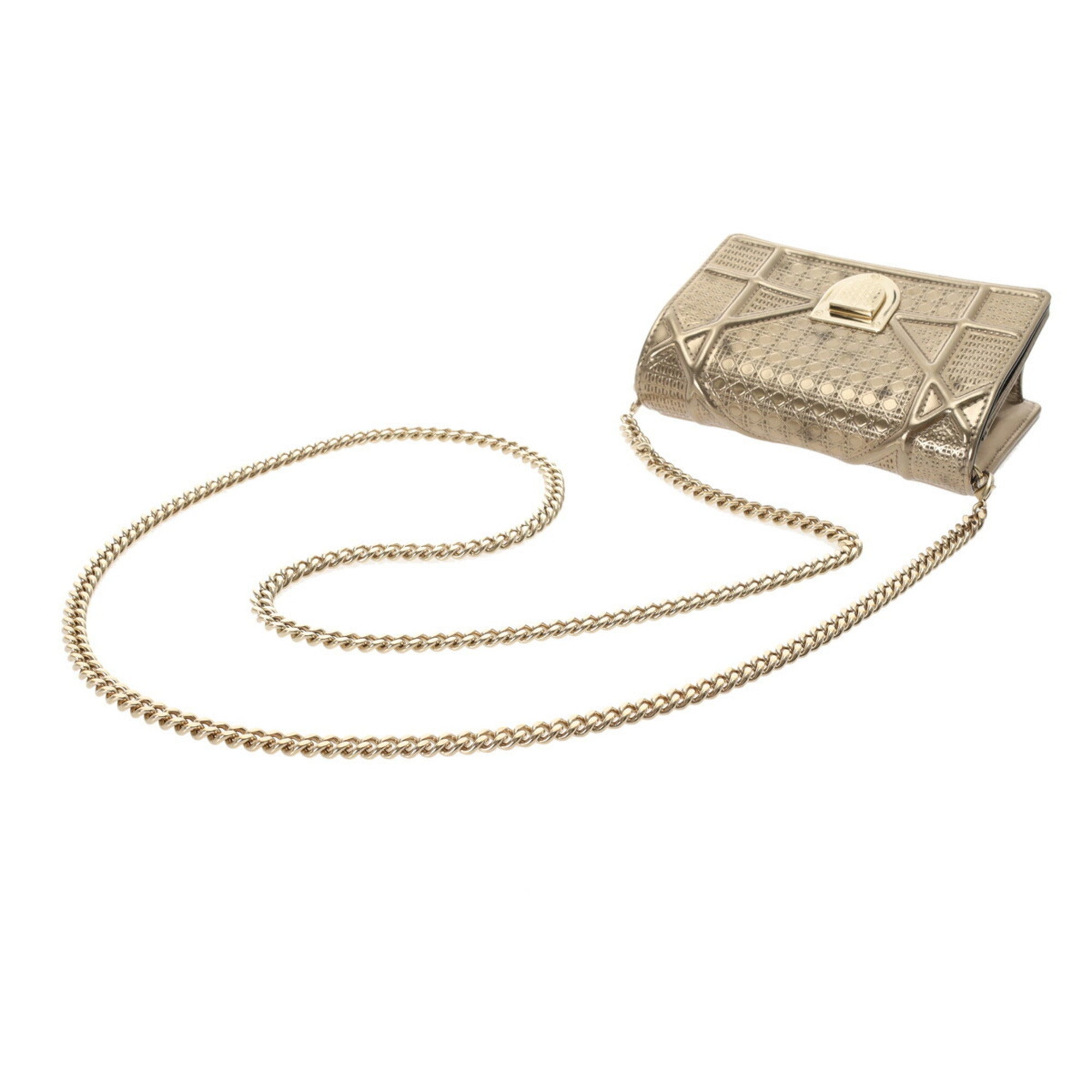 Christian Dior Gold Leather Shoulder Bag ()