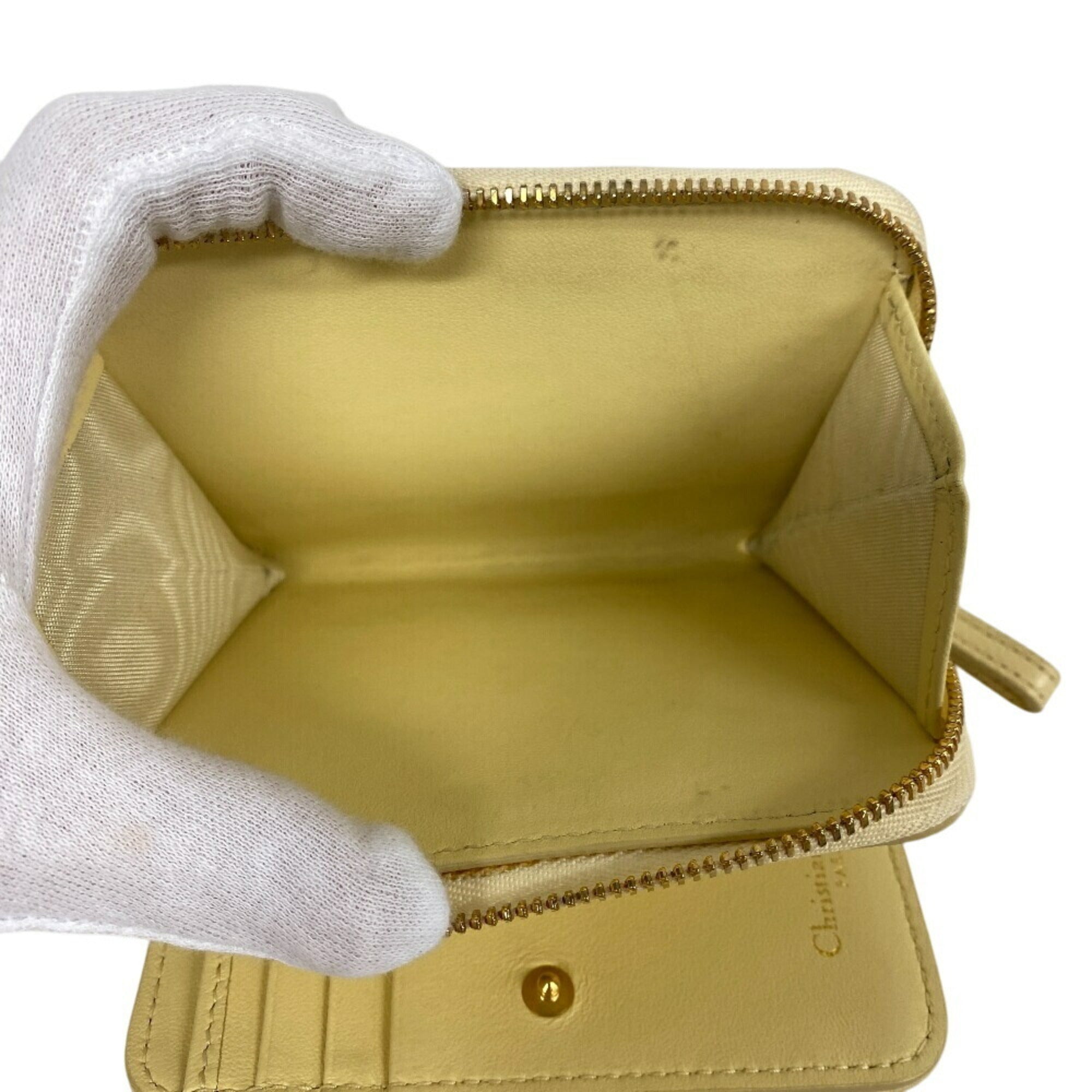 Christian Dior Yellow Leather Wallet (Bi-Fold) ()