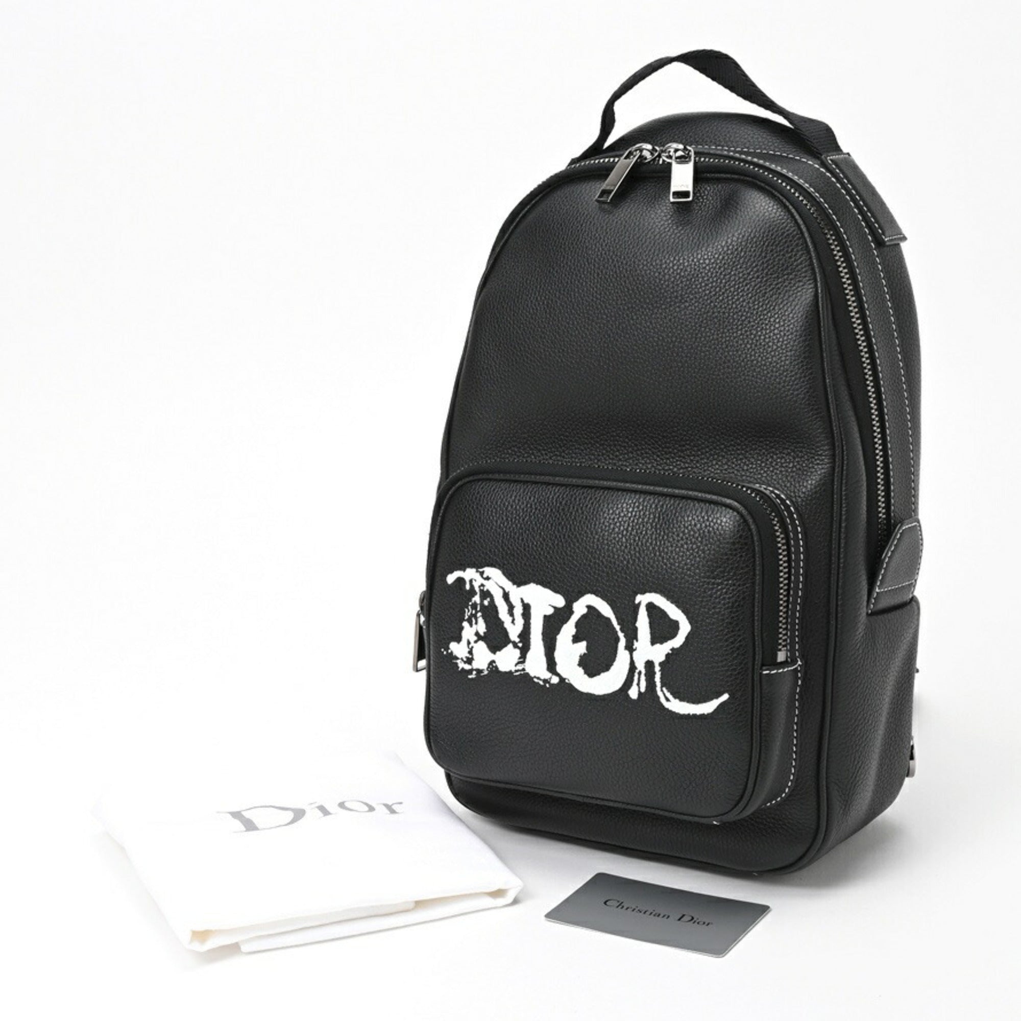 Christian Dior Black Leather Shoulder Bag Sling Bag ()