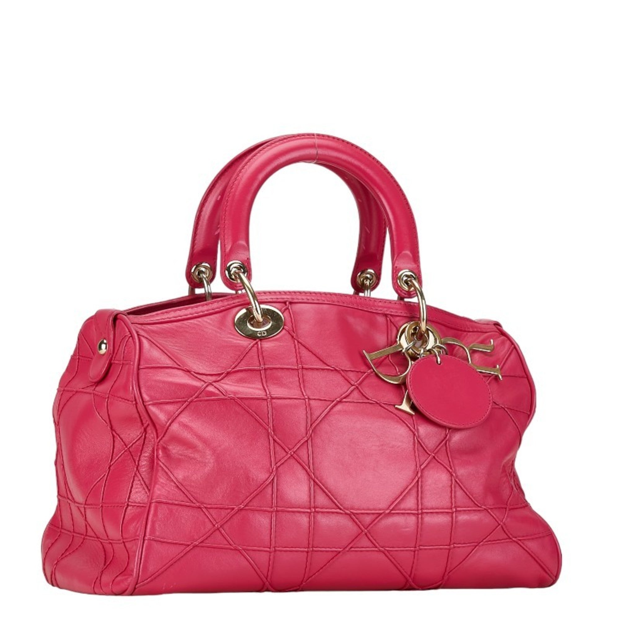 Christian Dior Pink Leather Handbag Shoulder Bag ()