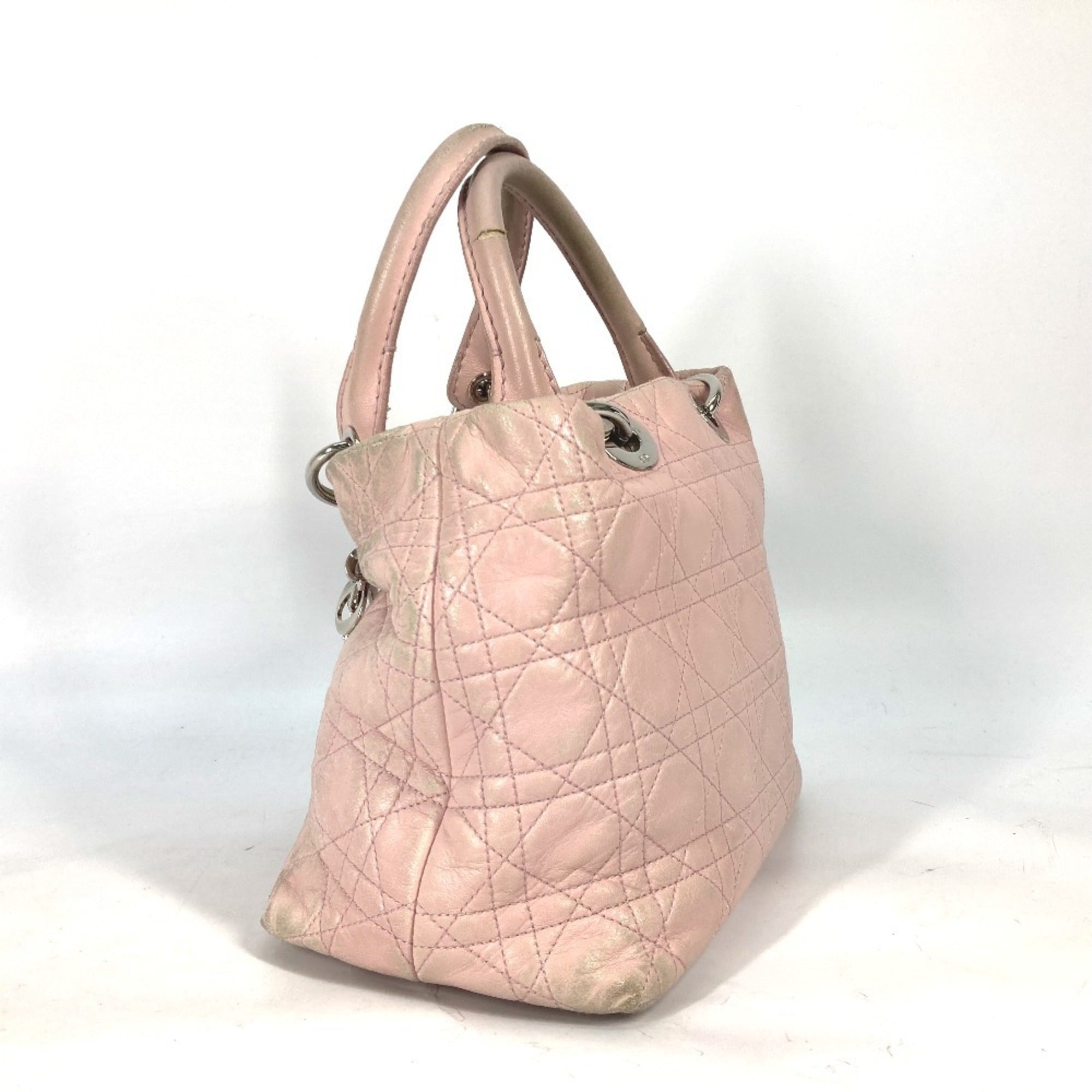 Christian Dior Pink Leather Handbag Shoulder Bag Tote Bag ()