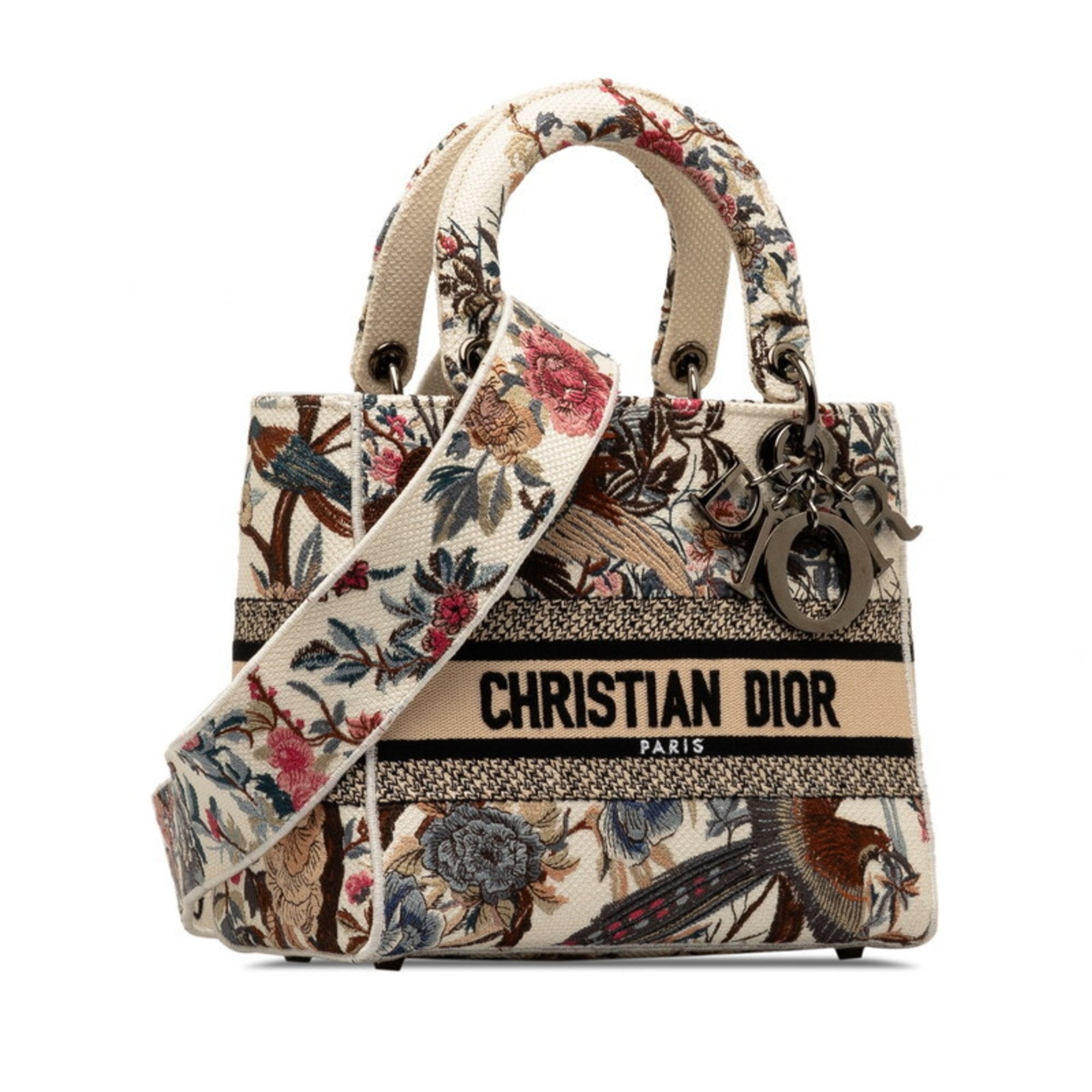 Christian Dior Multi-Color White Canvas Handbag Shoulder Bag