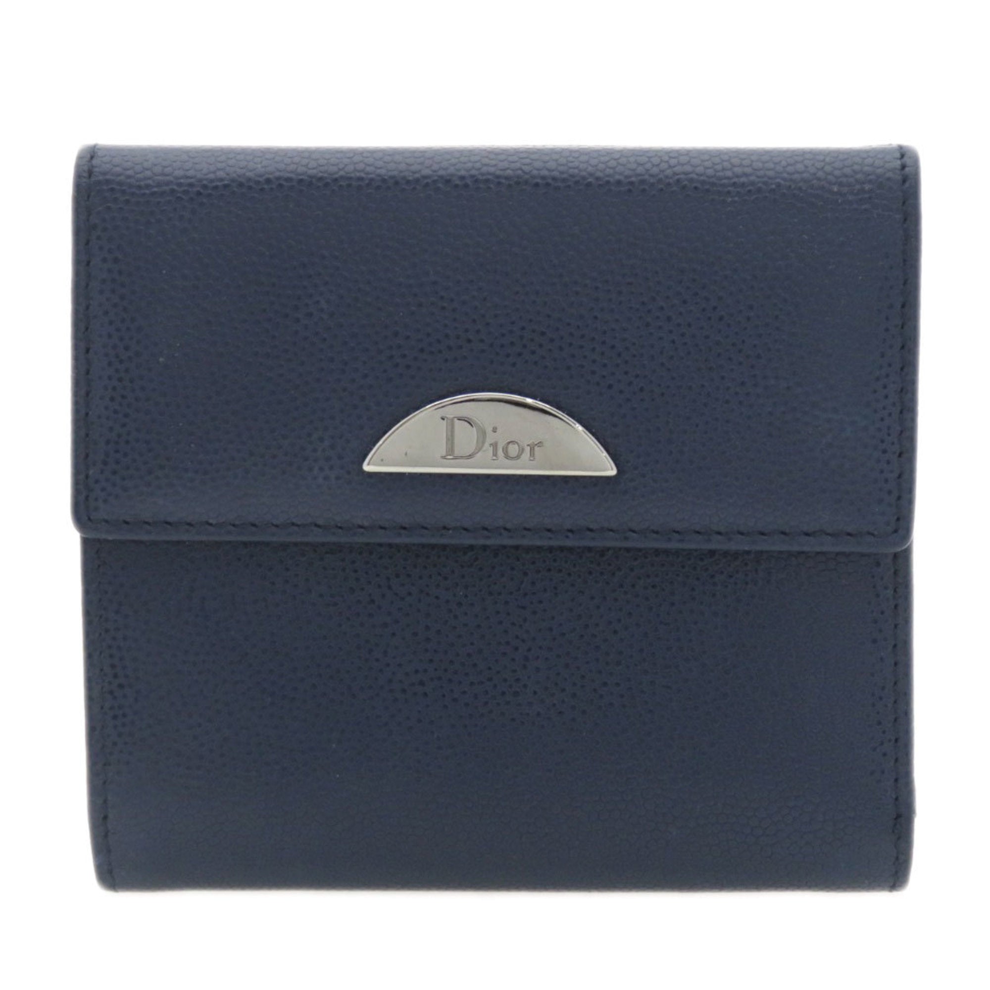 Christian Dior Navy Leather Wallet (Bi-Fold) ()