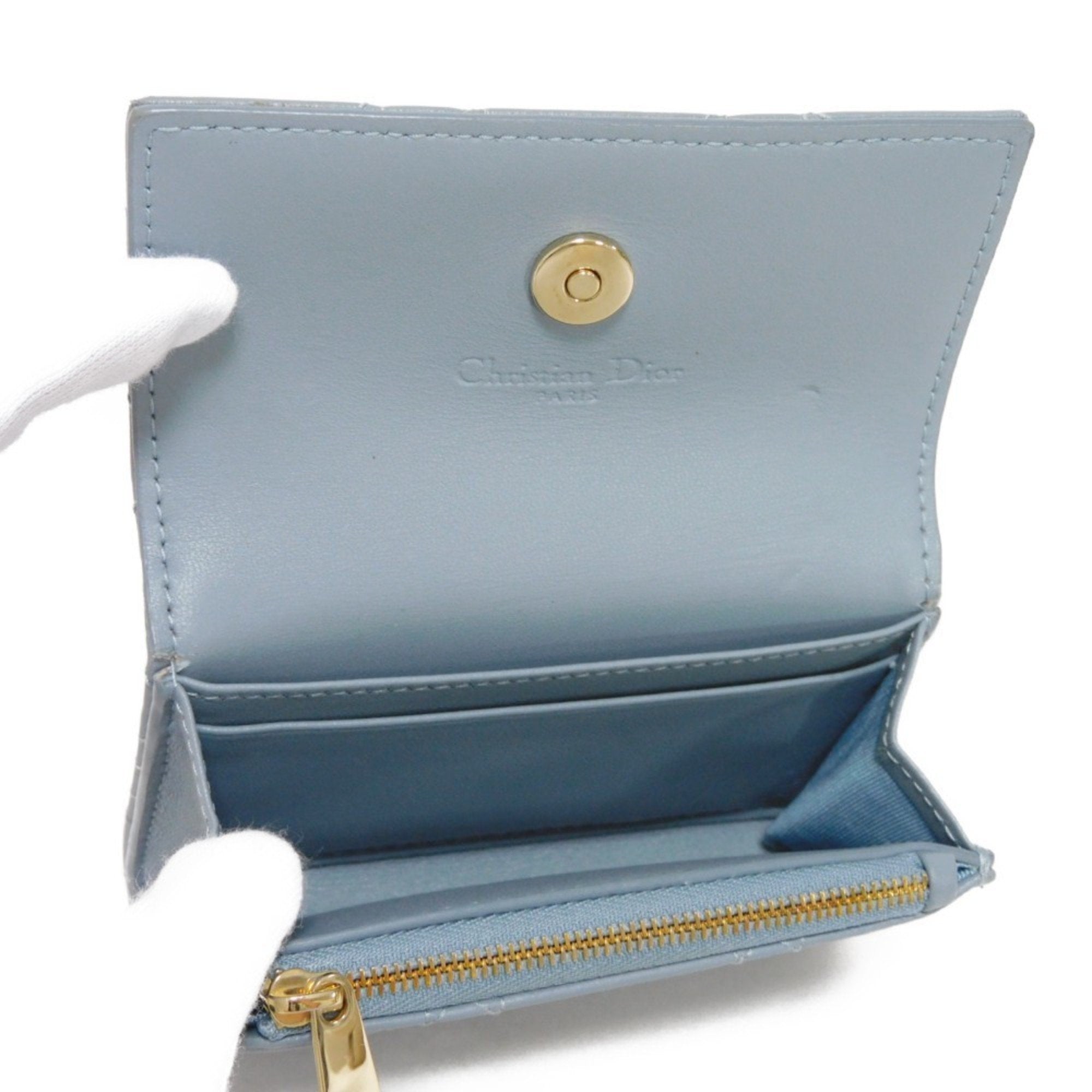 Christian Dior Gray Leather Wallet (Bi-Fold) ()