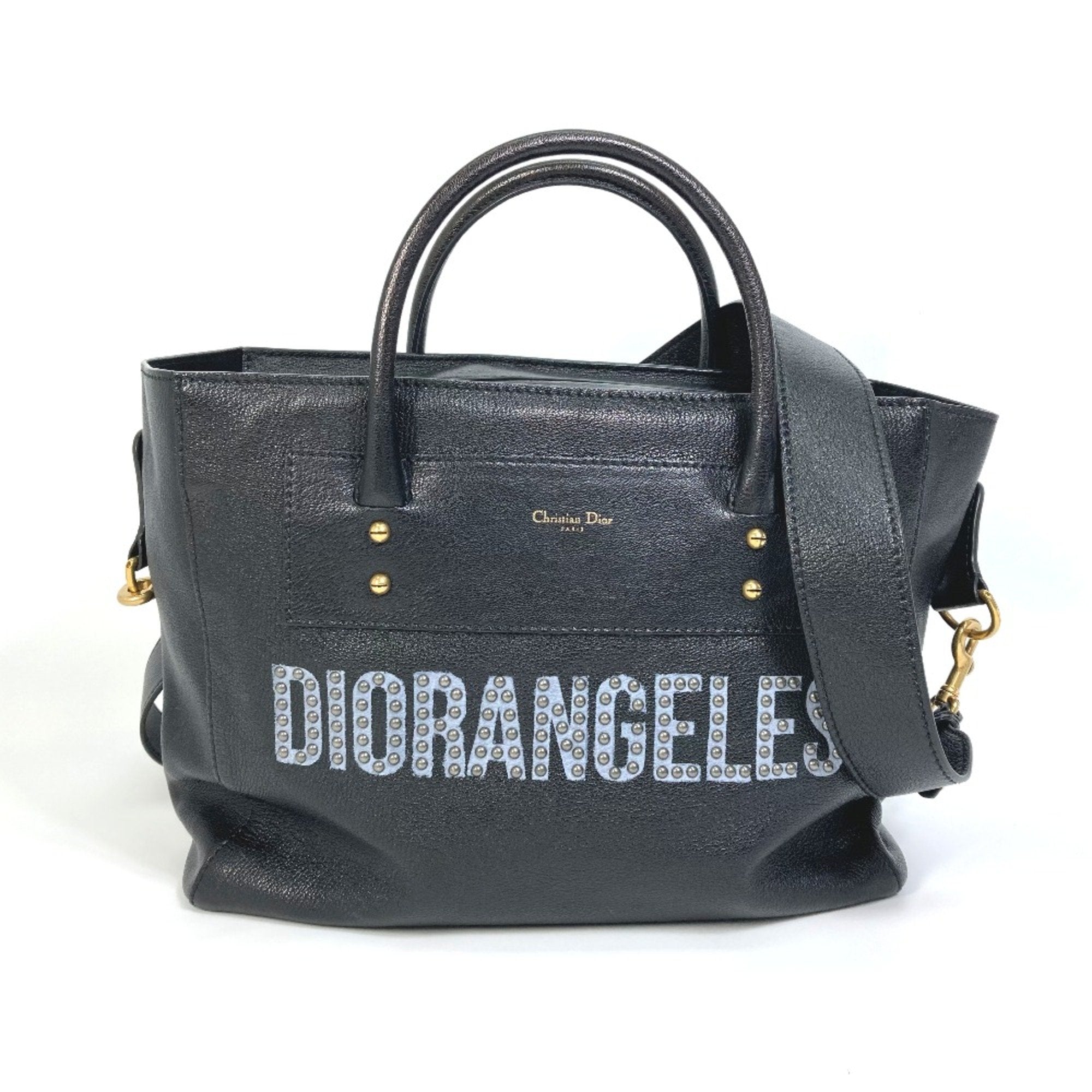 Christian Dior Black Leather Tote Bag ()