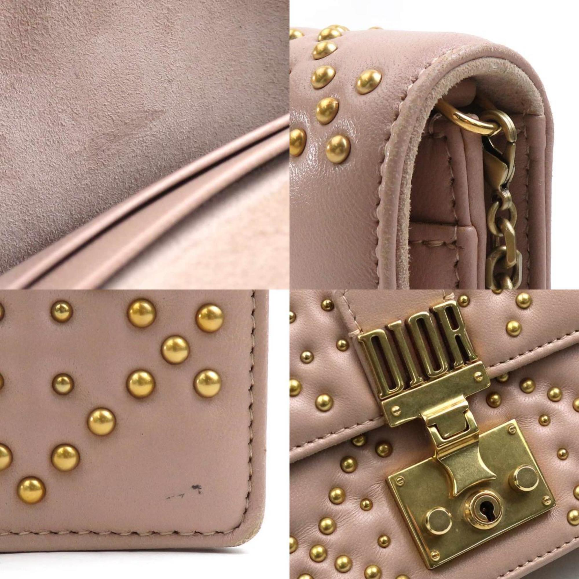 Christian Dior Pink Leather Handbag Shoulder Bag ()