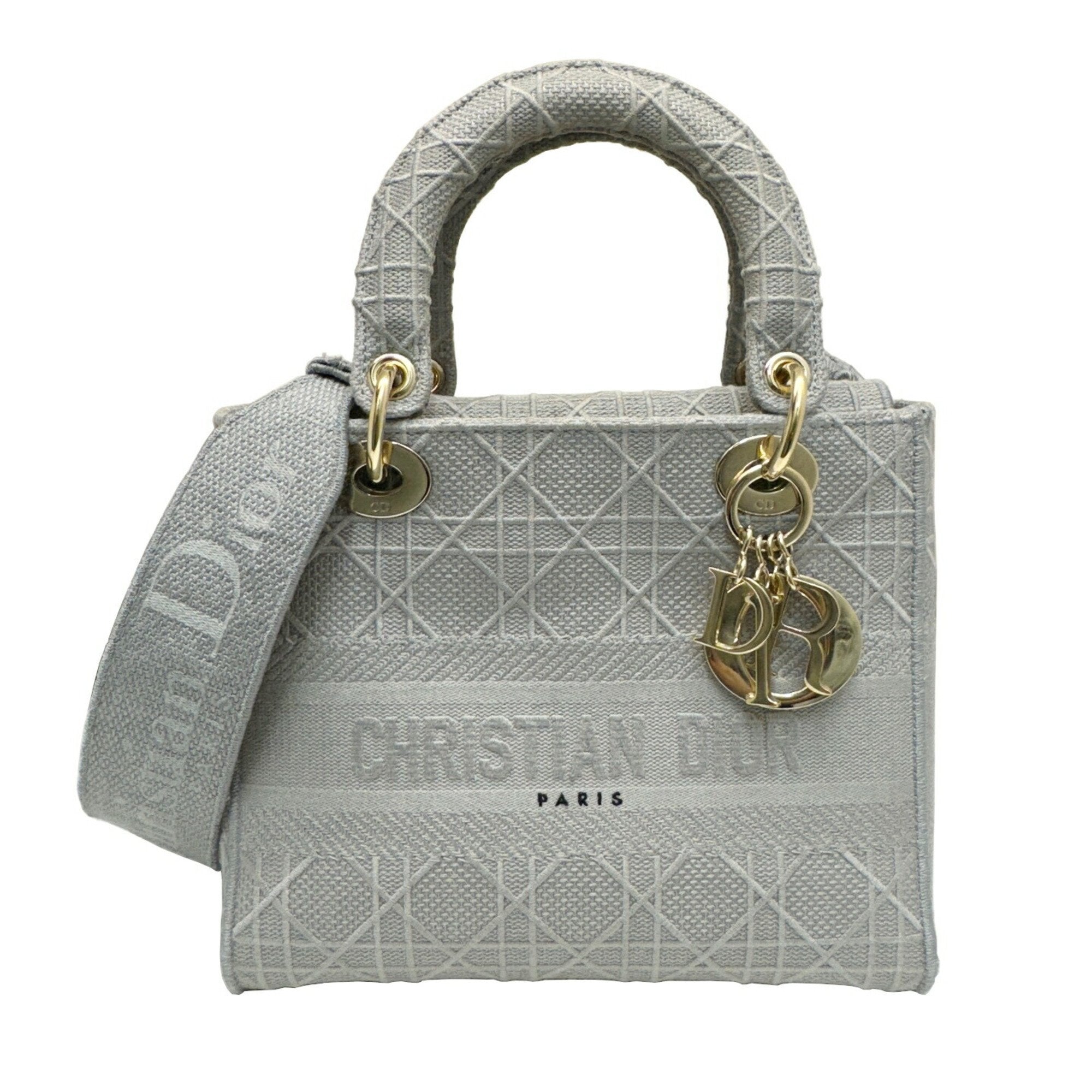 Christian Dior Gray Canvas Handbag Shoulder Bag ()