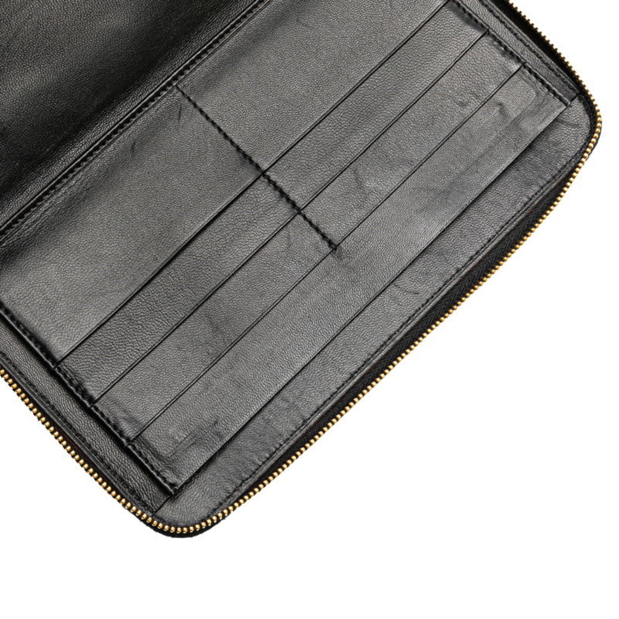 Christian Dior Black Leather Long Wallet (Bi-Fold) ()
