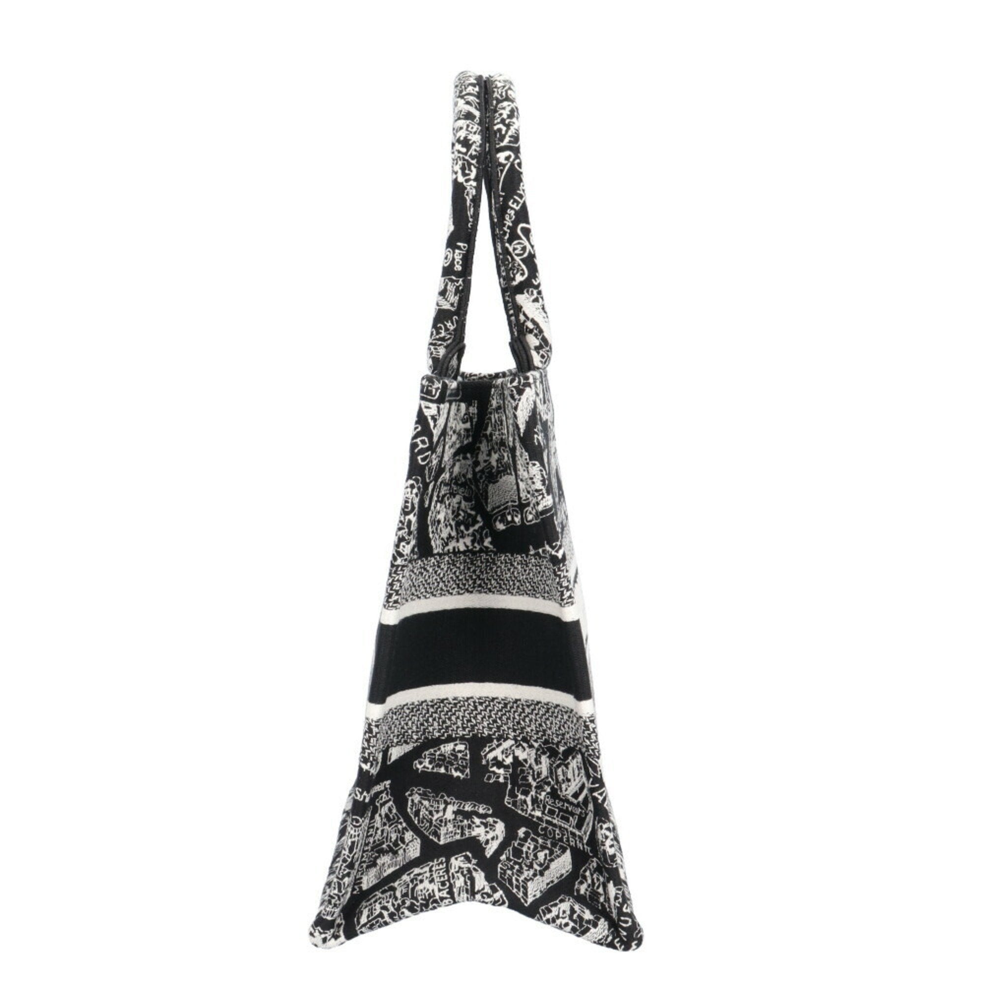 Christian Dior Black White Canvas Tote Bag ()