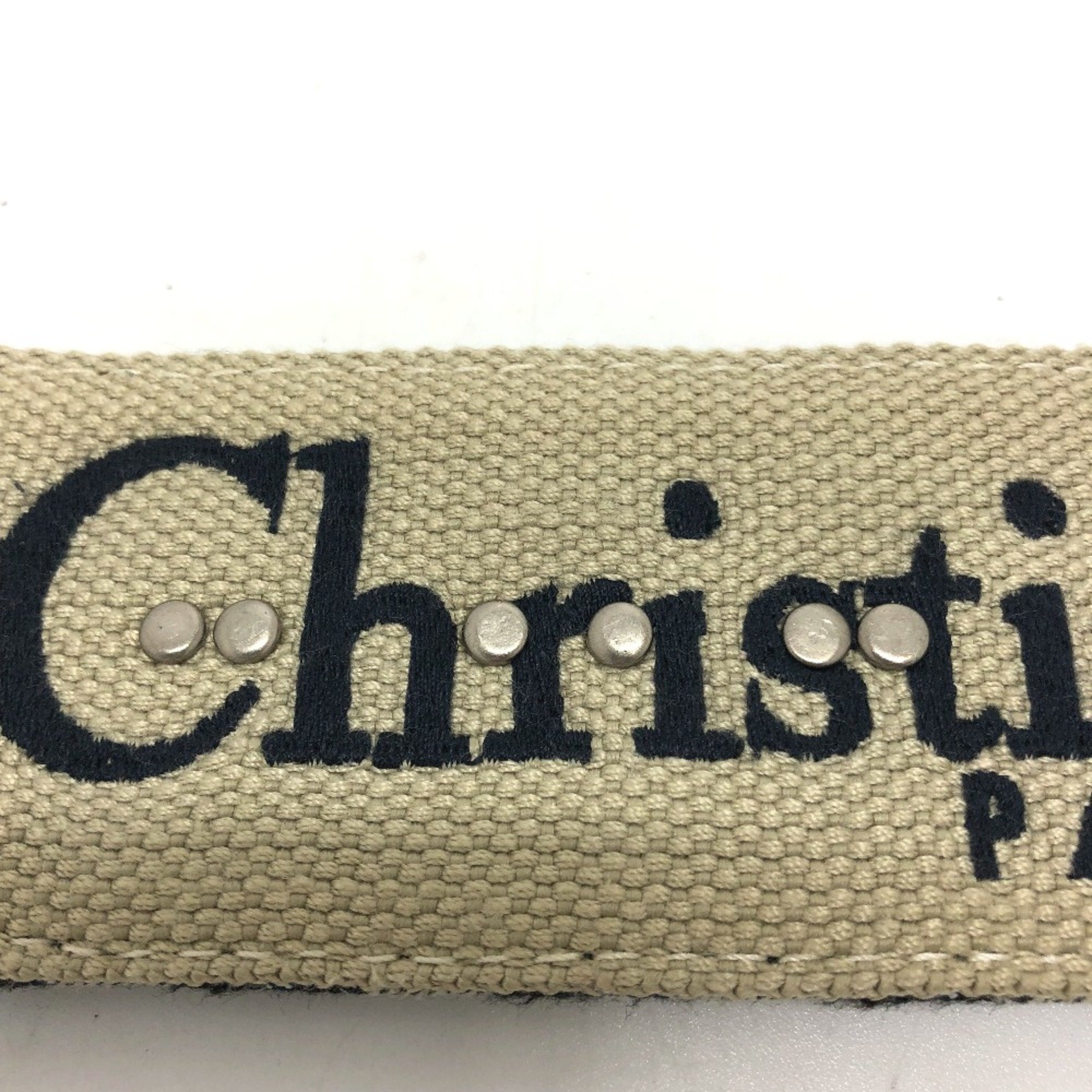 Christian Dior Navy Cloth Chain/Shoulder Wallet ()