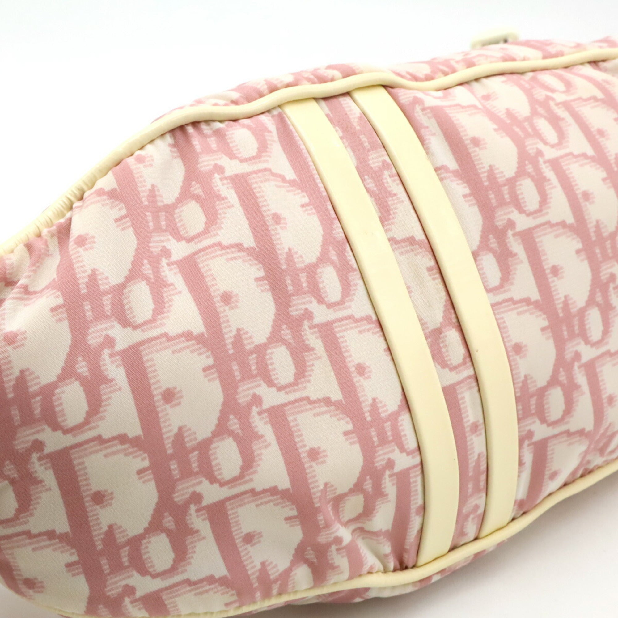 Christian Dior Pink White Nylon Patent Leather Fanny Pack Pouch ()