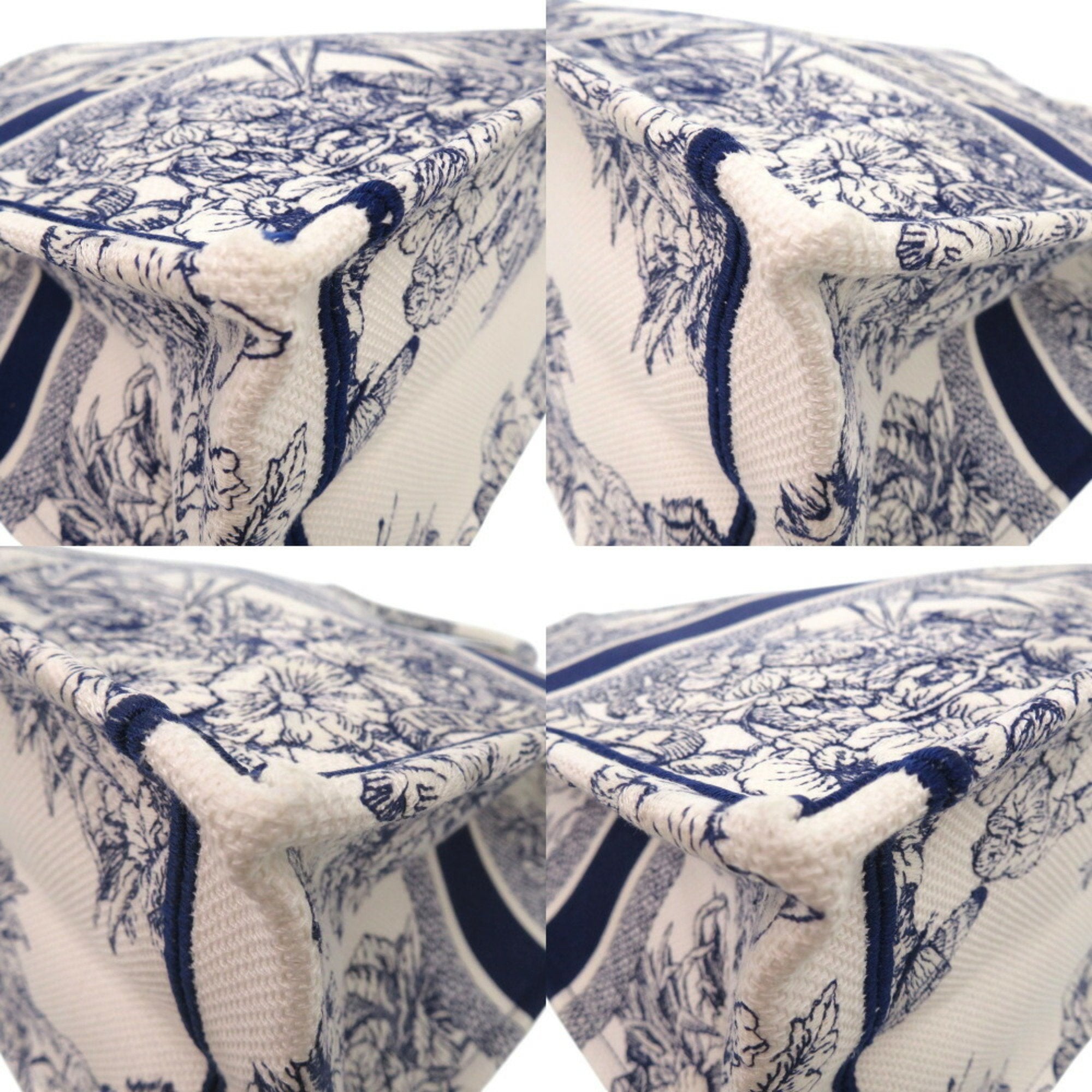 Christian Dior Blue White Canvas Handbag ()