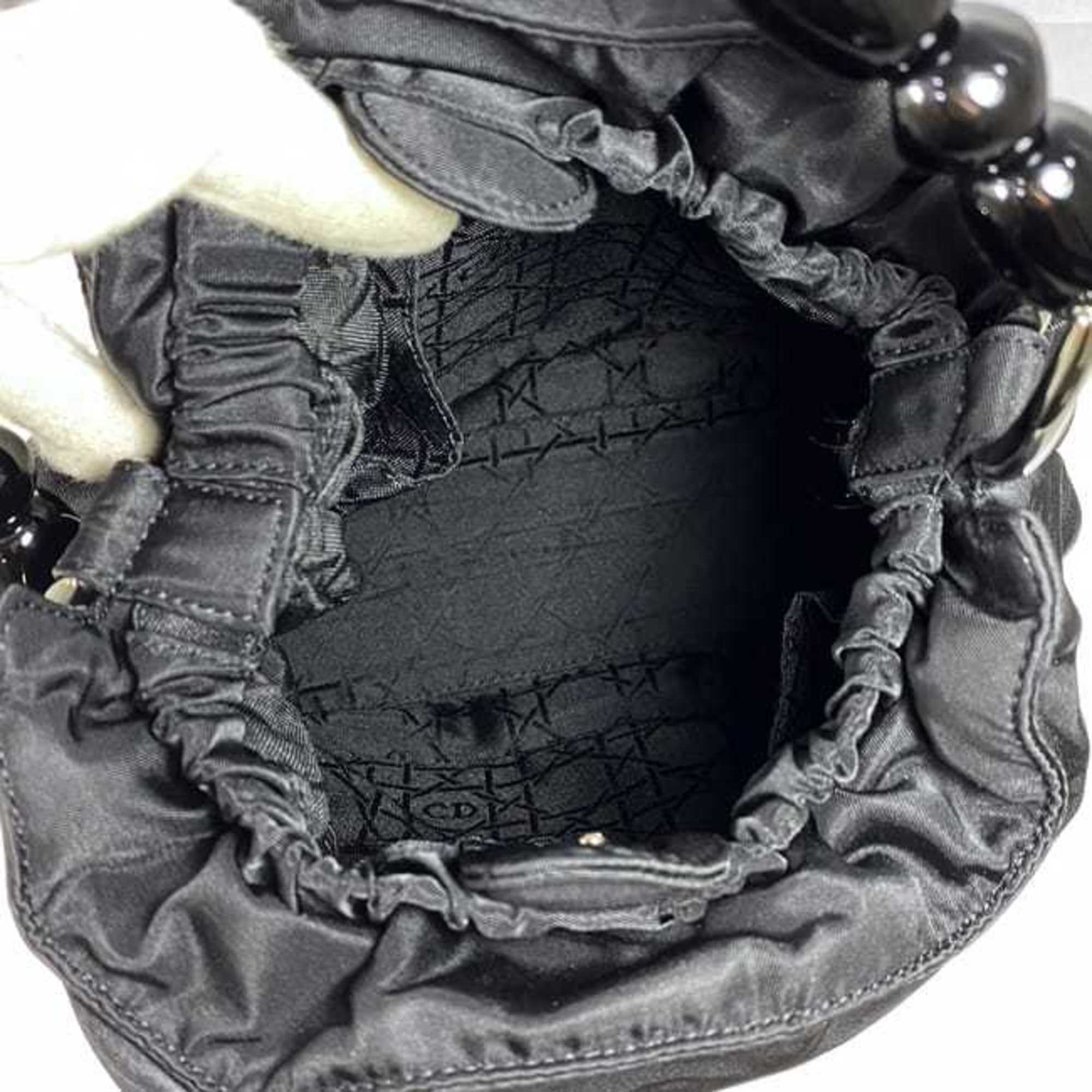 Christian Dior Black Nylon Plastic Handbag ()