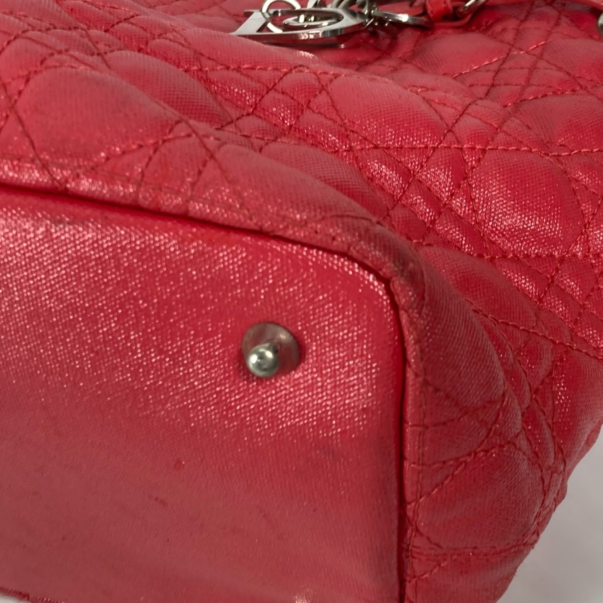 Christian Dior Red Cloth Shoulder Bag ()