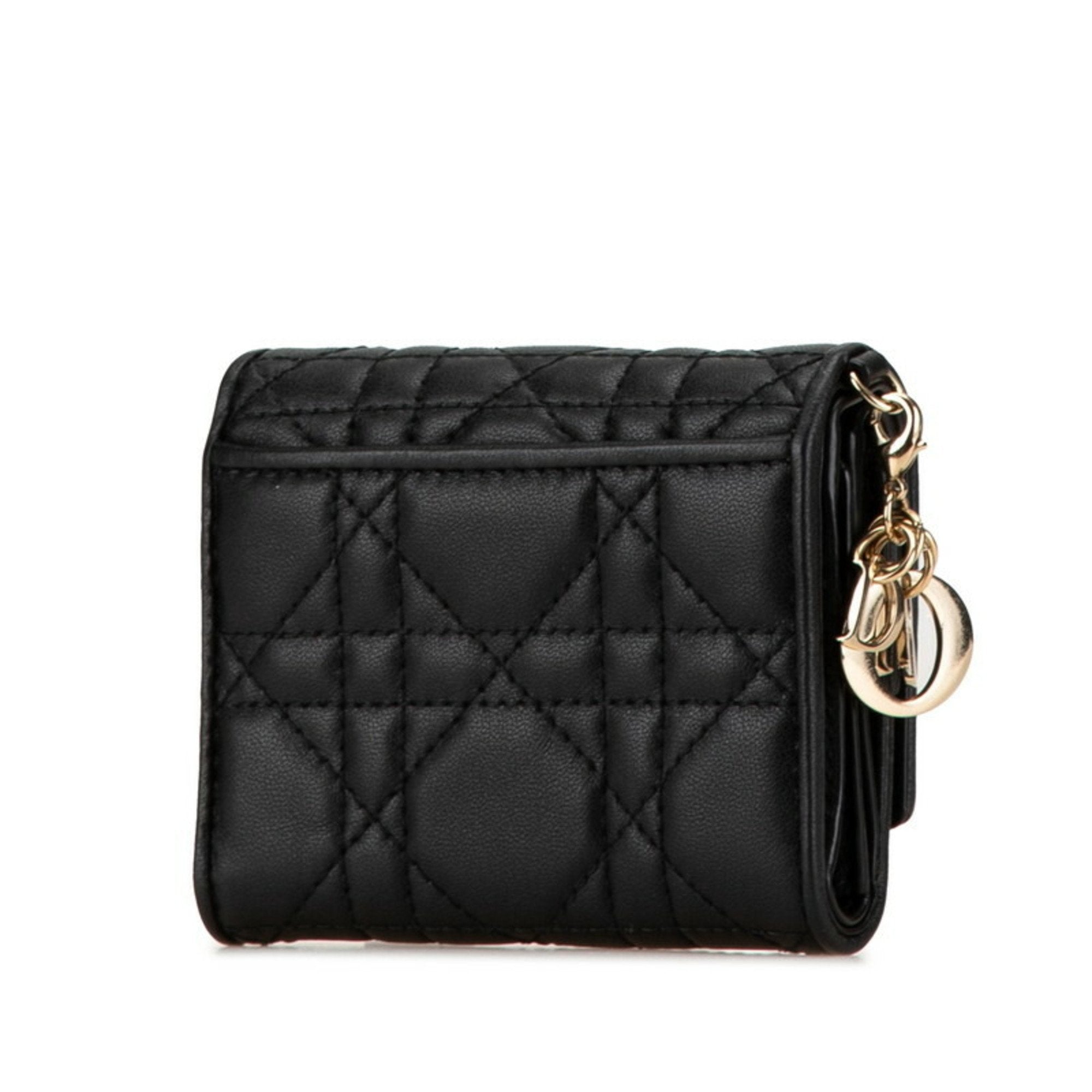 Christian Dior Black Leather Wallet (Tri-Fold) ()
