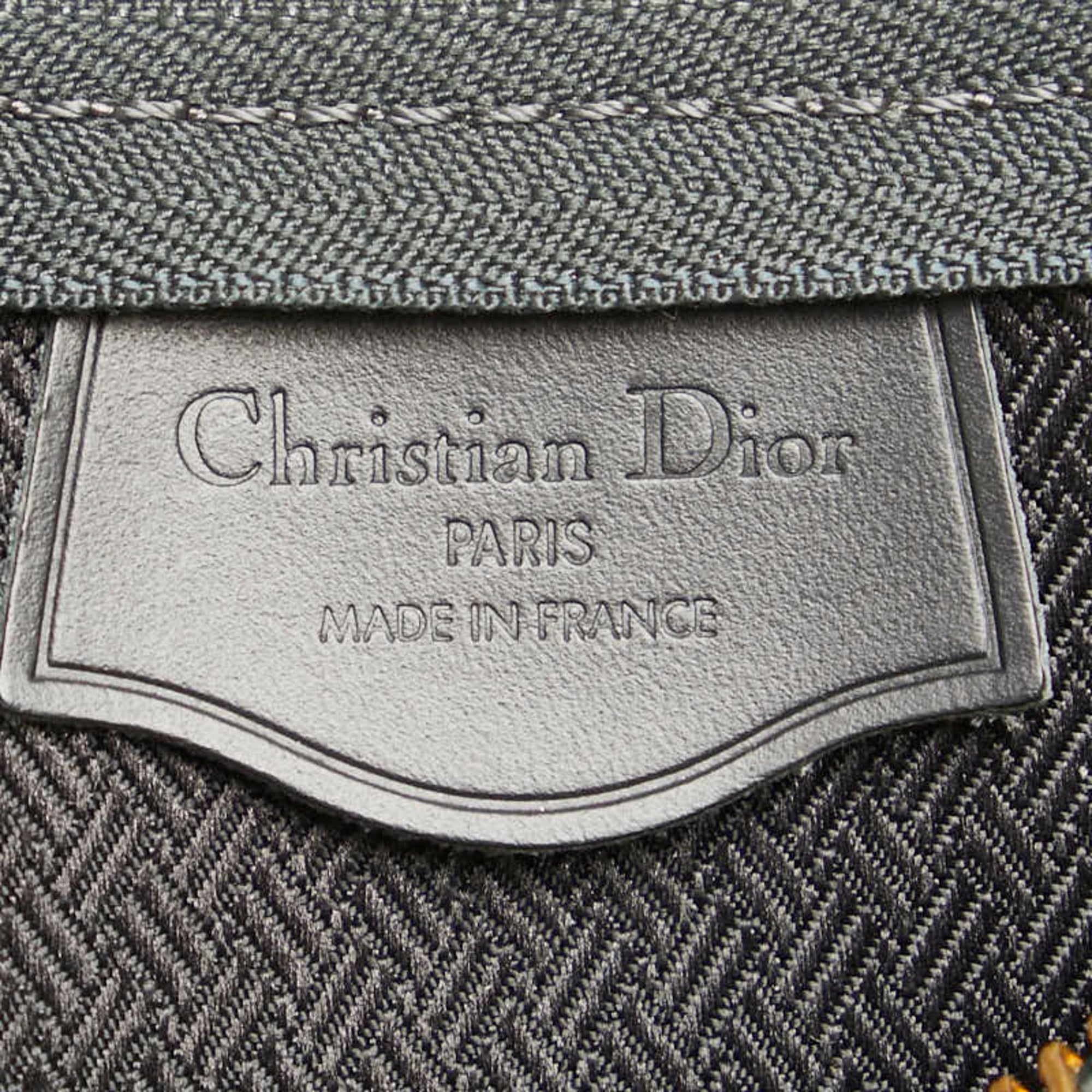 Christian Dior Navy Canvas Leather Handbag ()