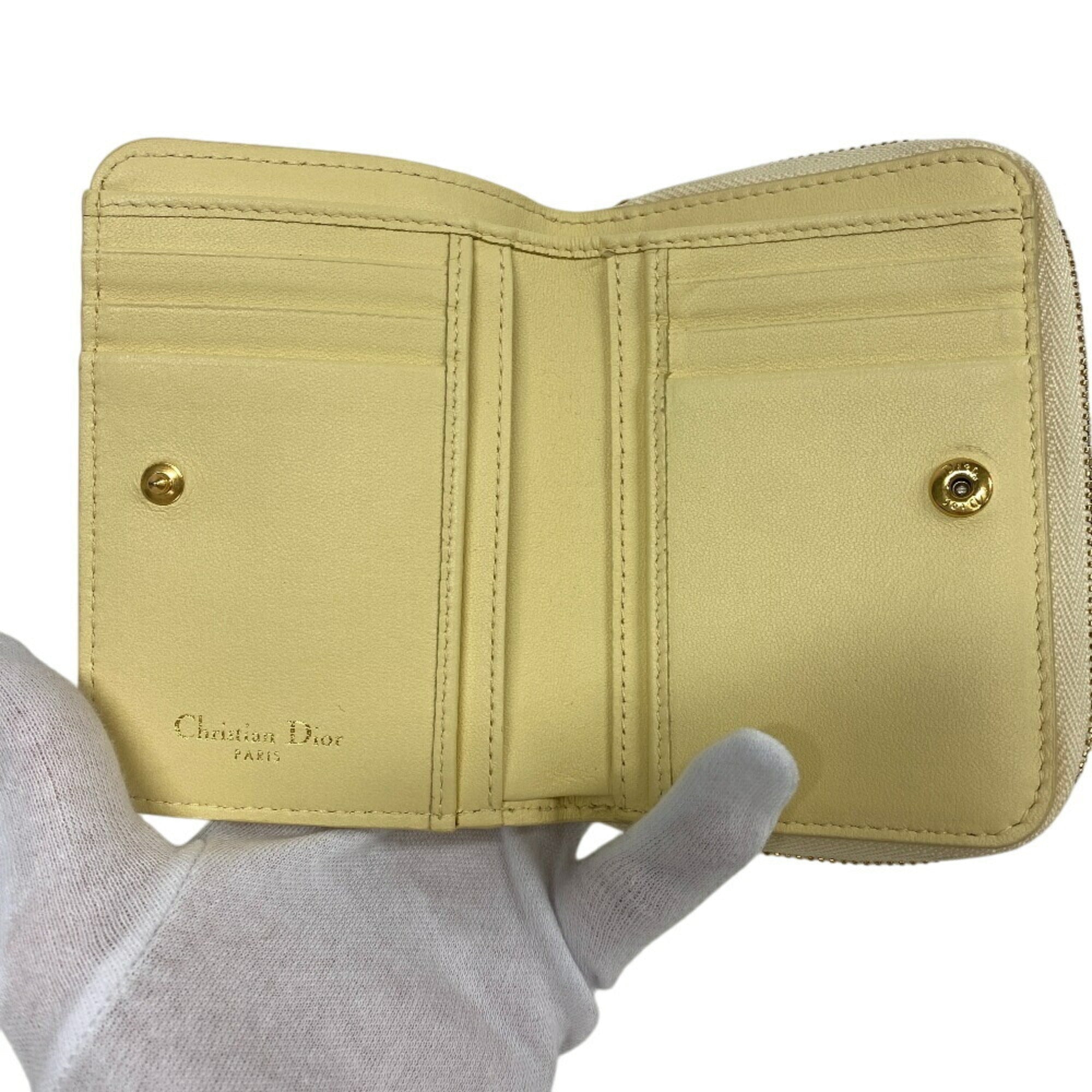 Christian Dior Yellow Leather Wallet (Bi-Fold) ()