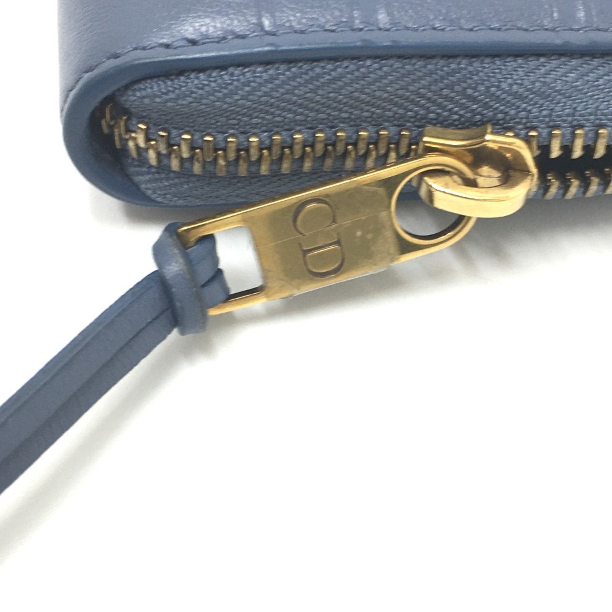 Christian Dior Blue Leather Coin Purse/Coin Case ()