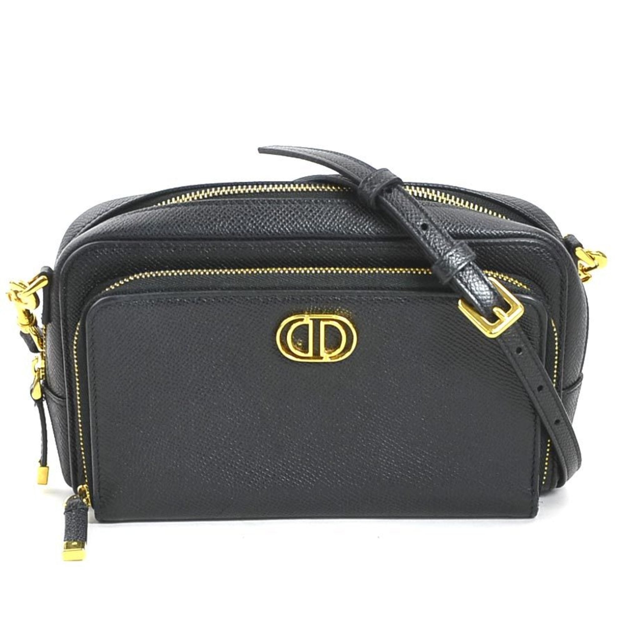 Christian Dior Black Leather Shoulder Bag ()