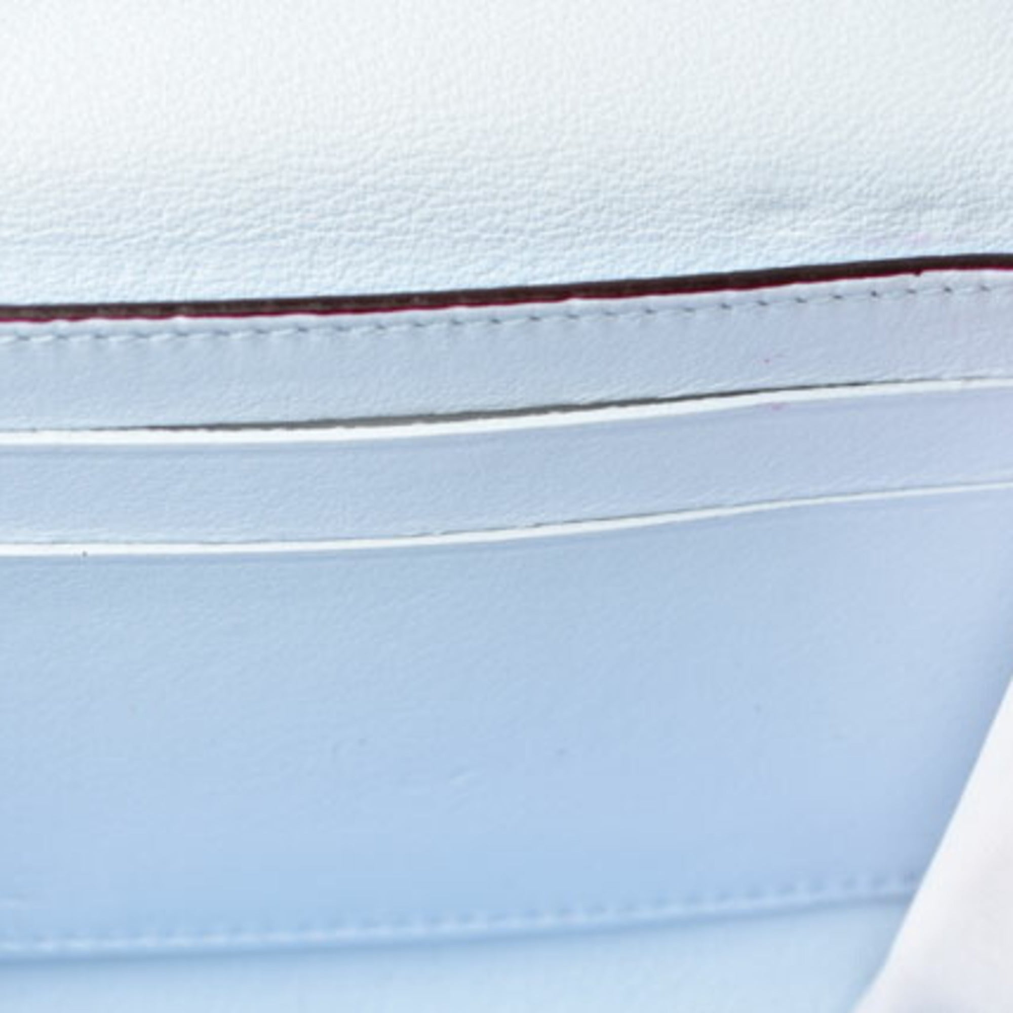 Christian Dior Diorissimo Light Blue Rose Pink Leather Long Wallet (Bi-Fold) ()