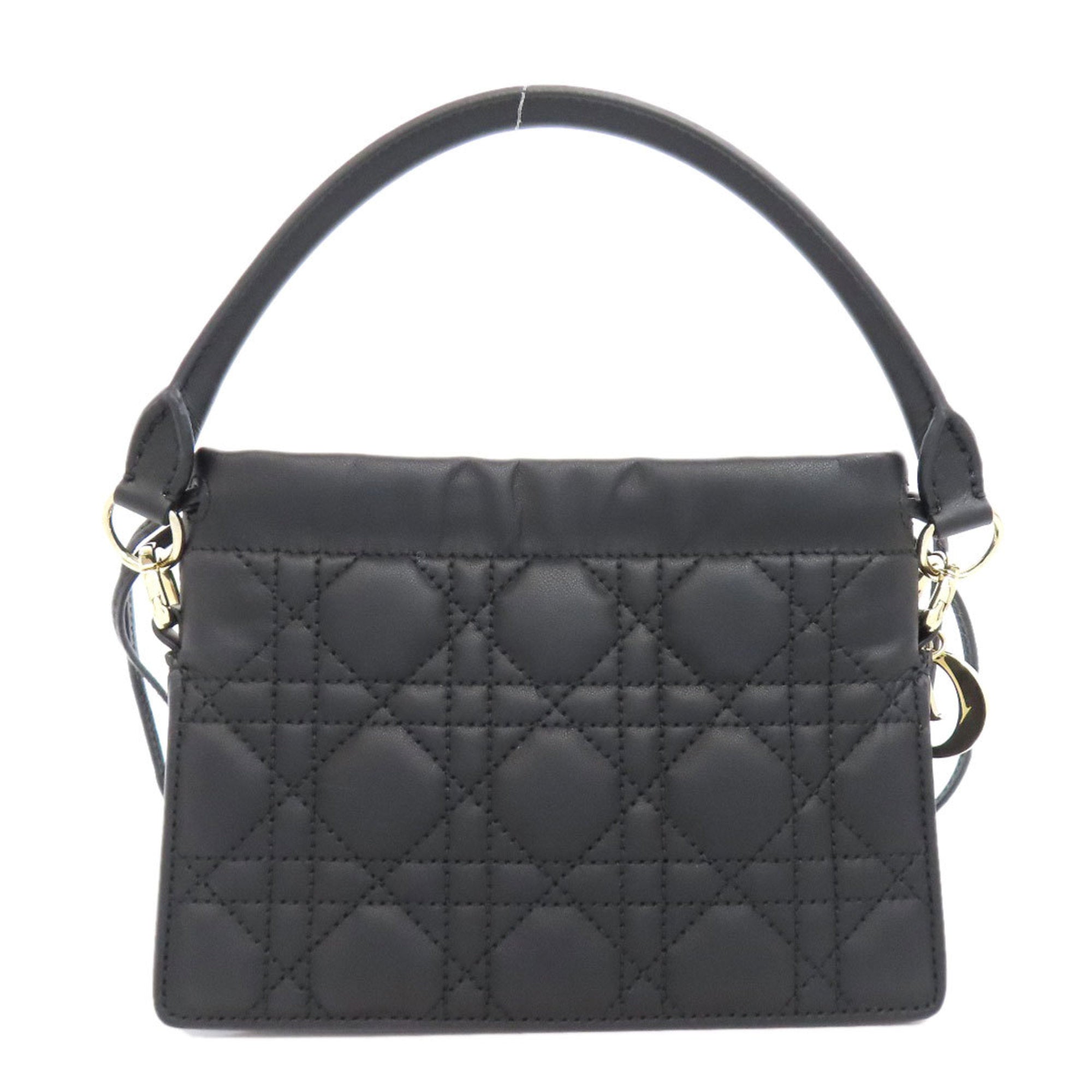 Christian Dior Lady Dior Black Leather Handbag ()