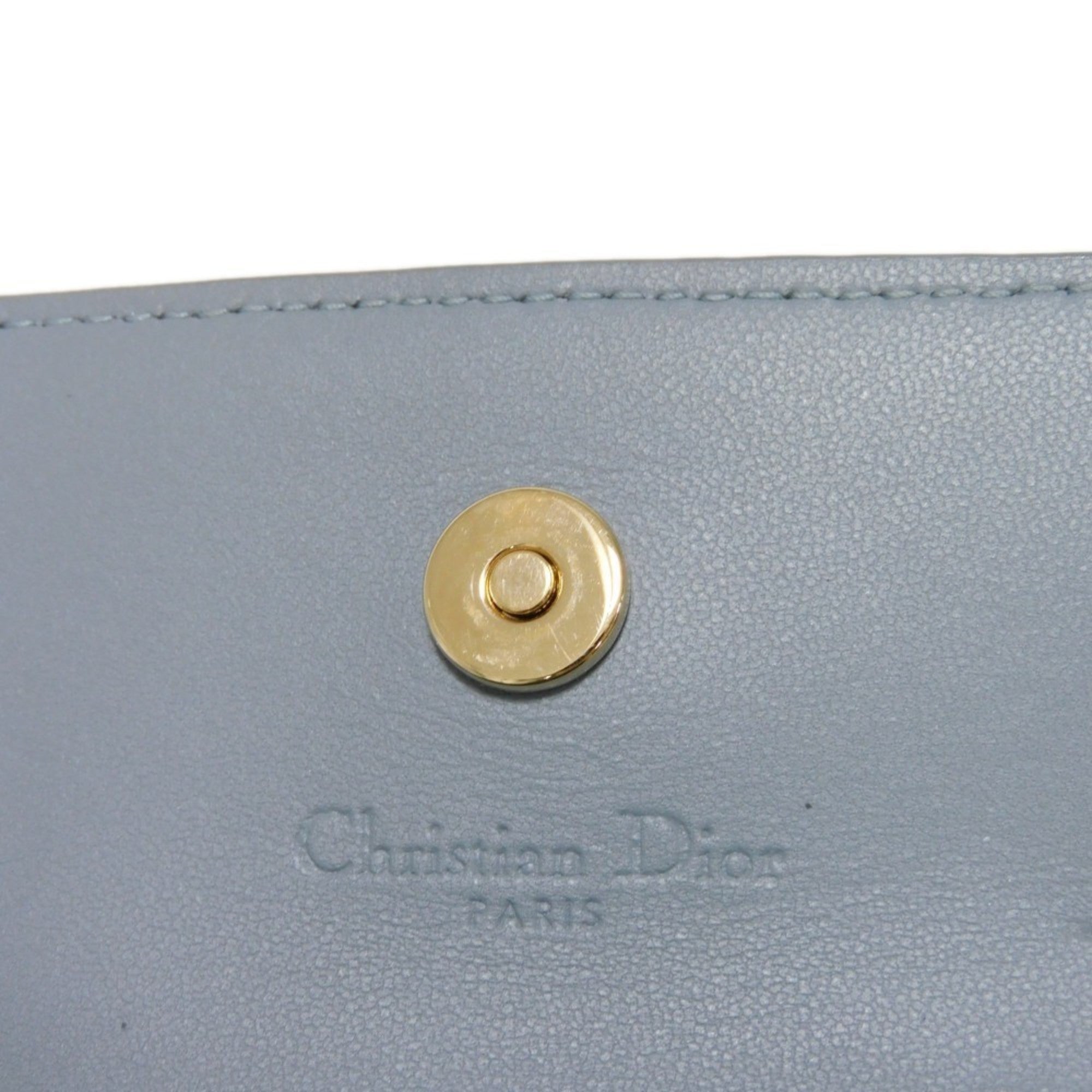 Christian Dior Gray Leather Wallet (Bi-Fold) ()