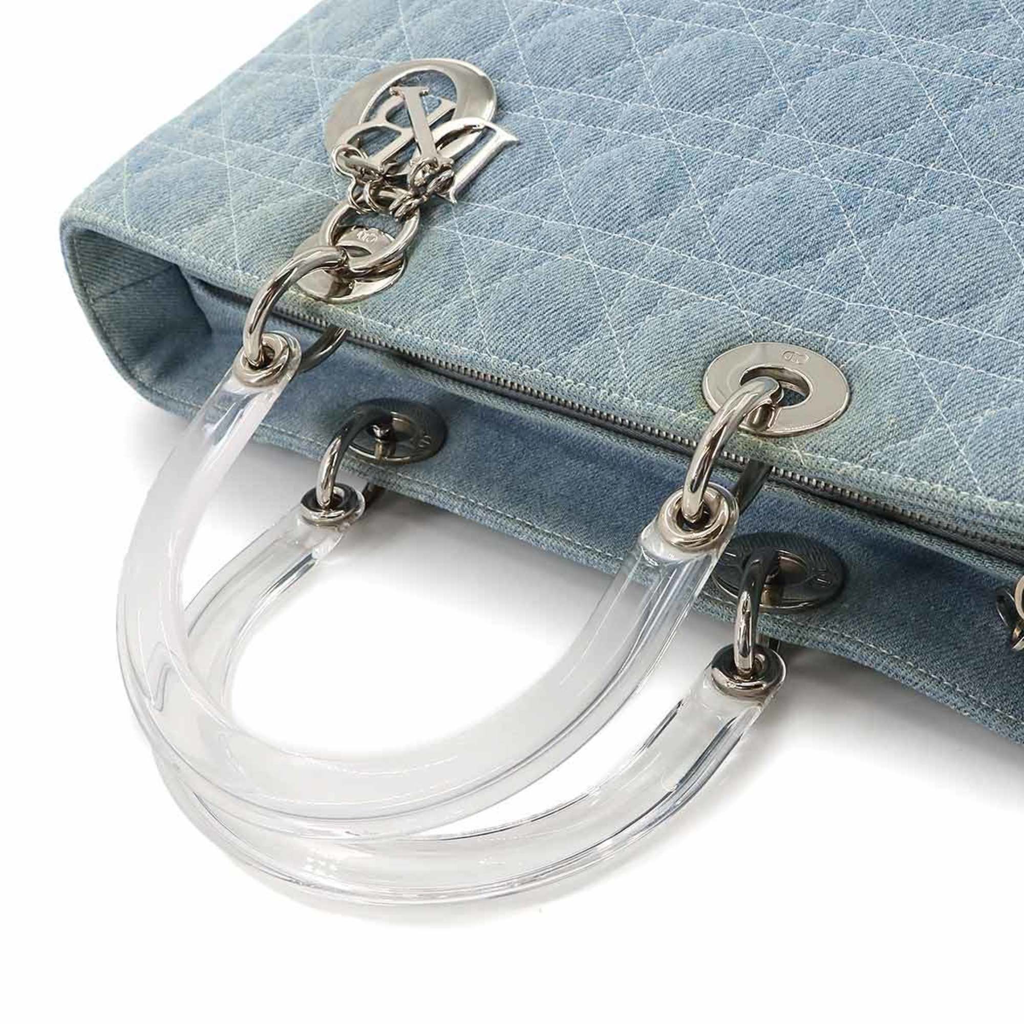 Christian Dior Blue Denim Handbag Shoulder Bag ()