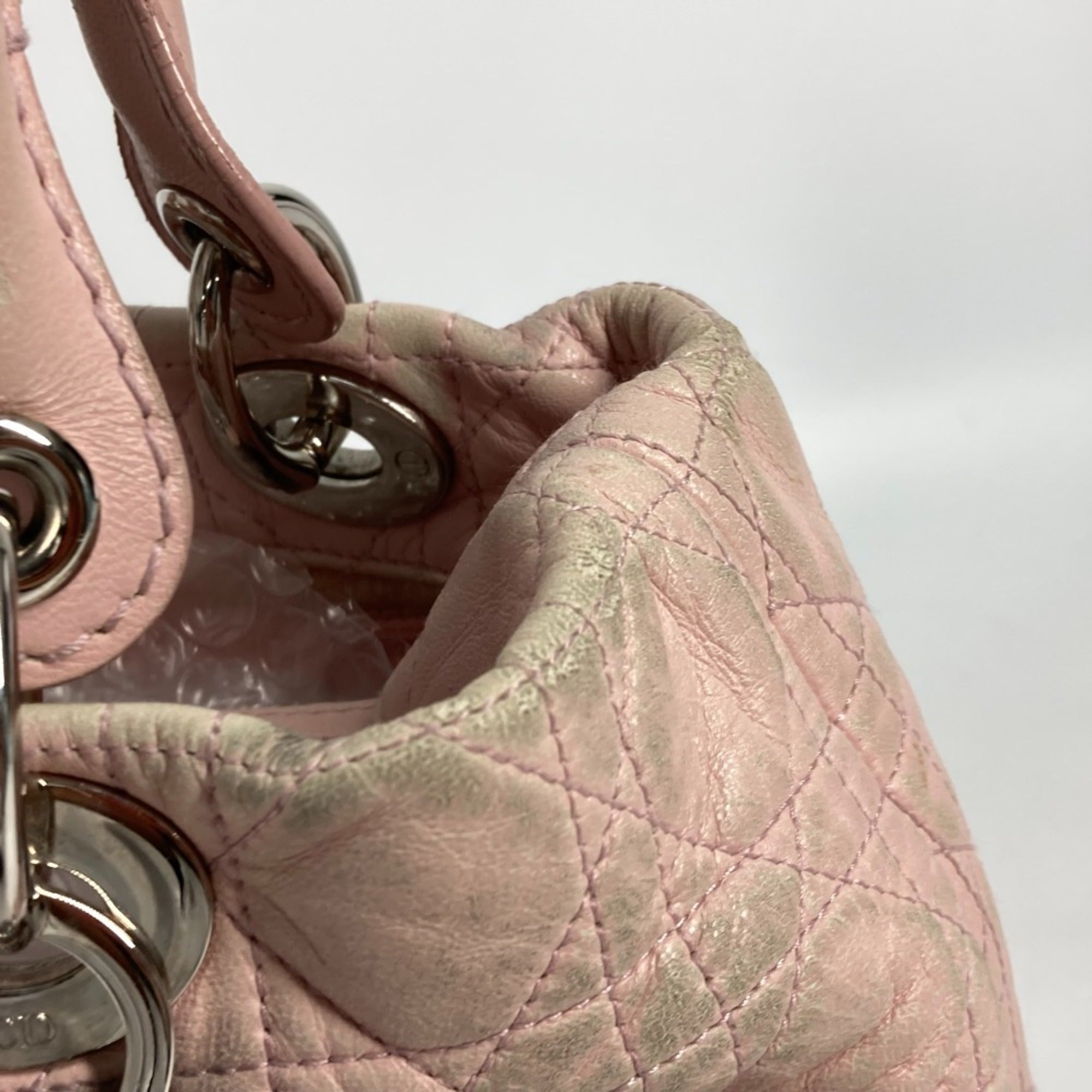 Christian Dior Pink Leather Handbag Shoulder Bag Tote Bag ()