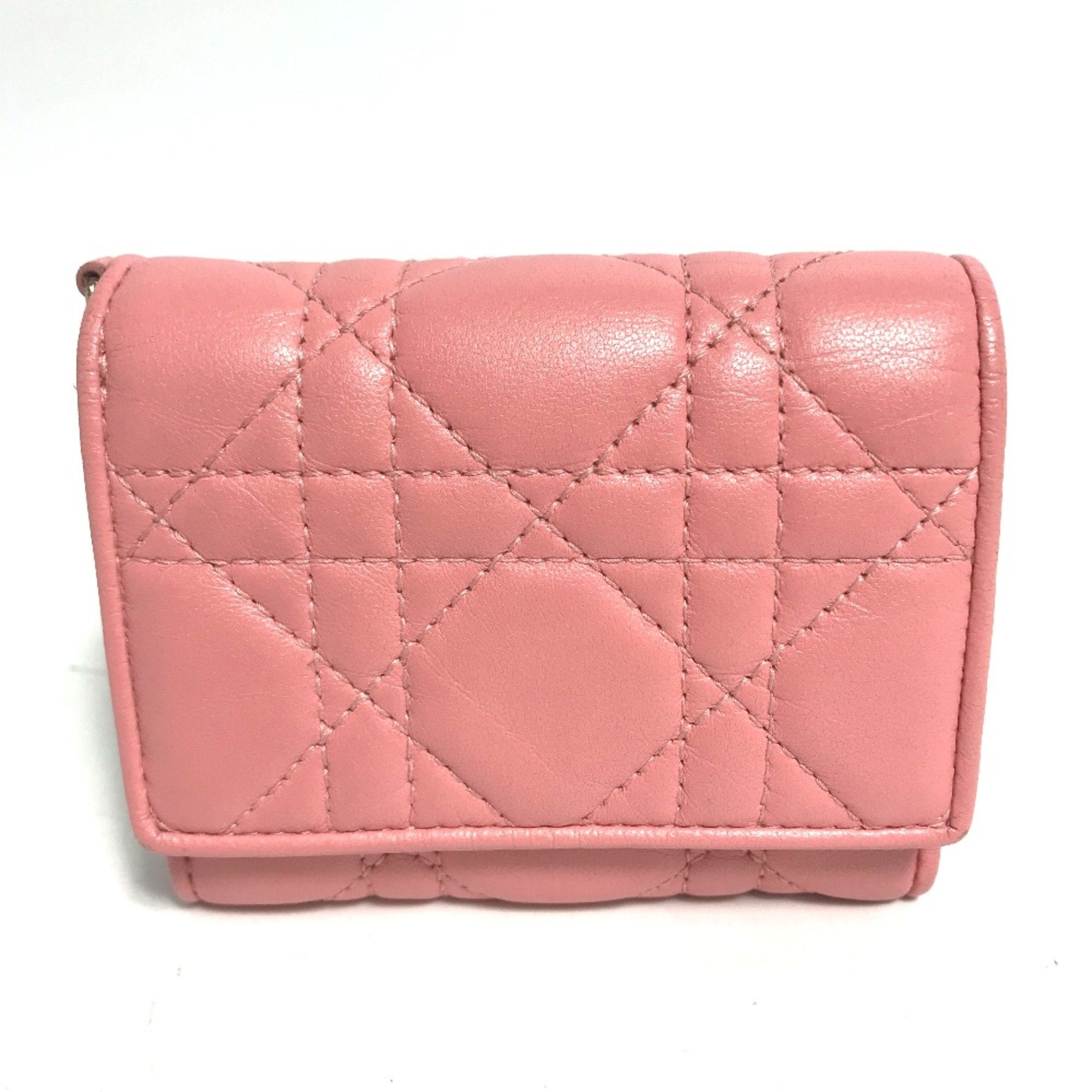 Christian Dior Pink Leather Wallet (Tri-Fold) ()