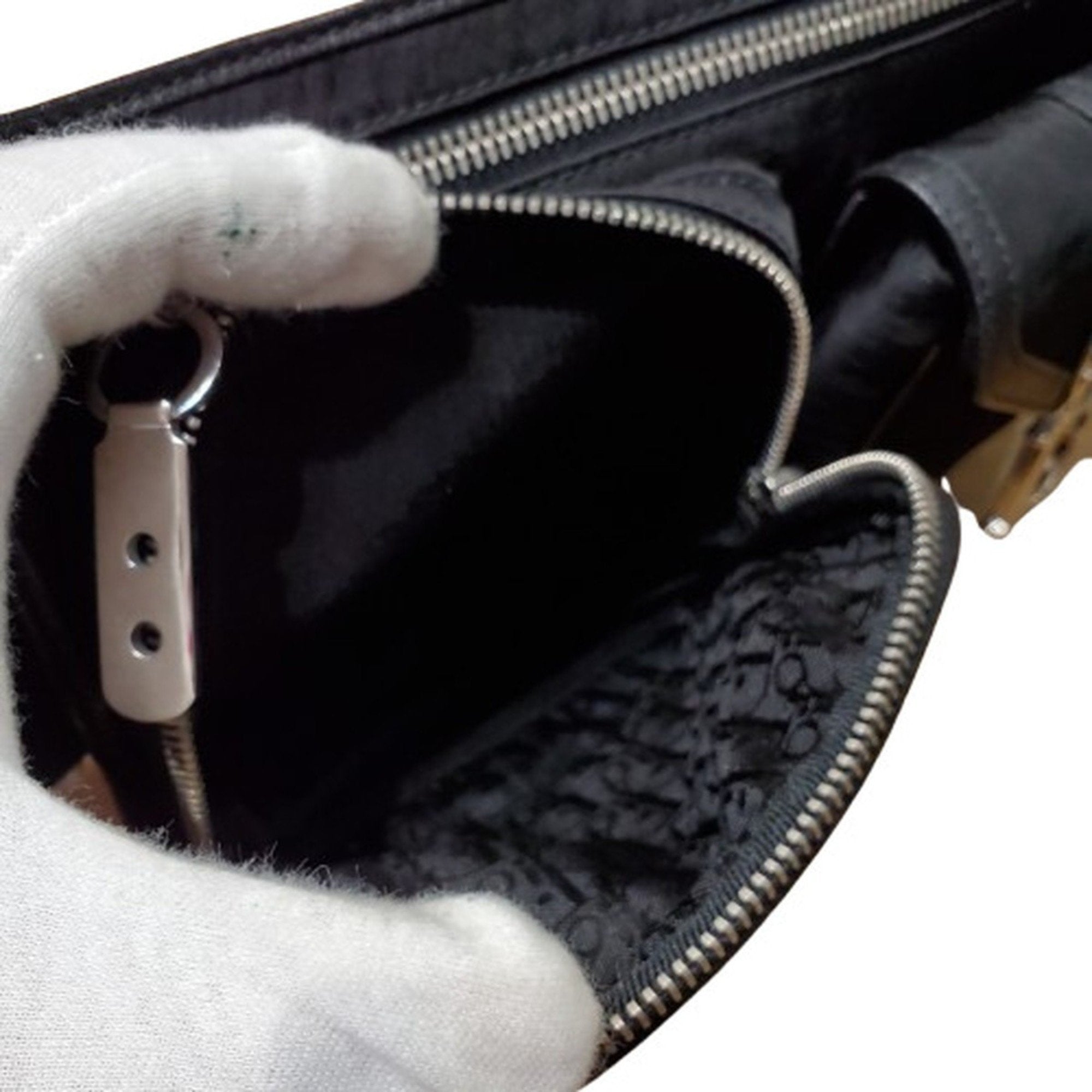 Christian Dior Black Nylon Leather Fanny Pack Sling Bag ()