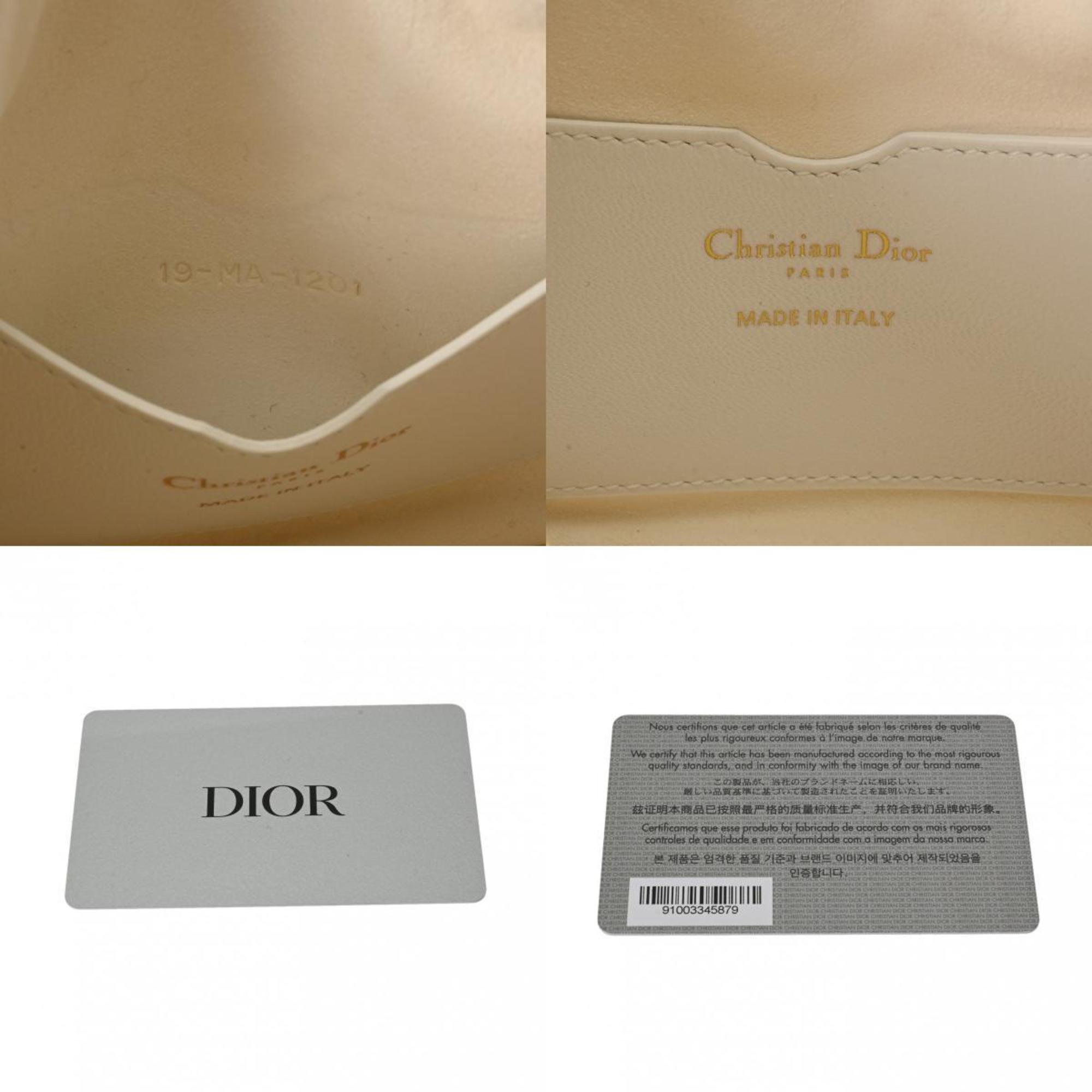 Christian Dior Black White Leather Shoulder Bag ()