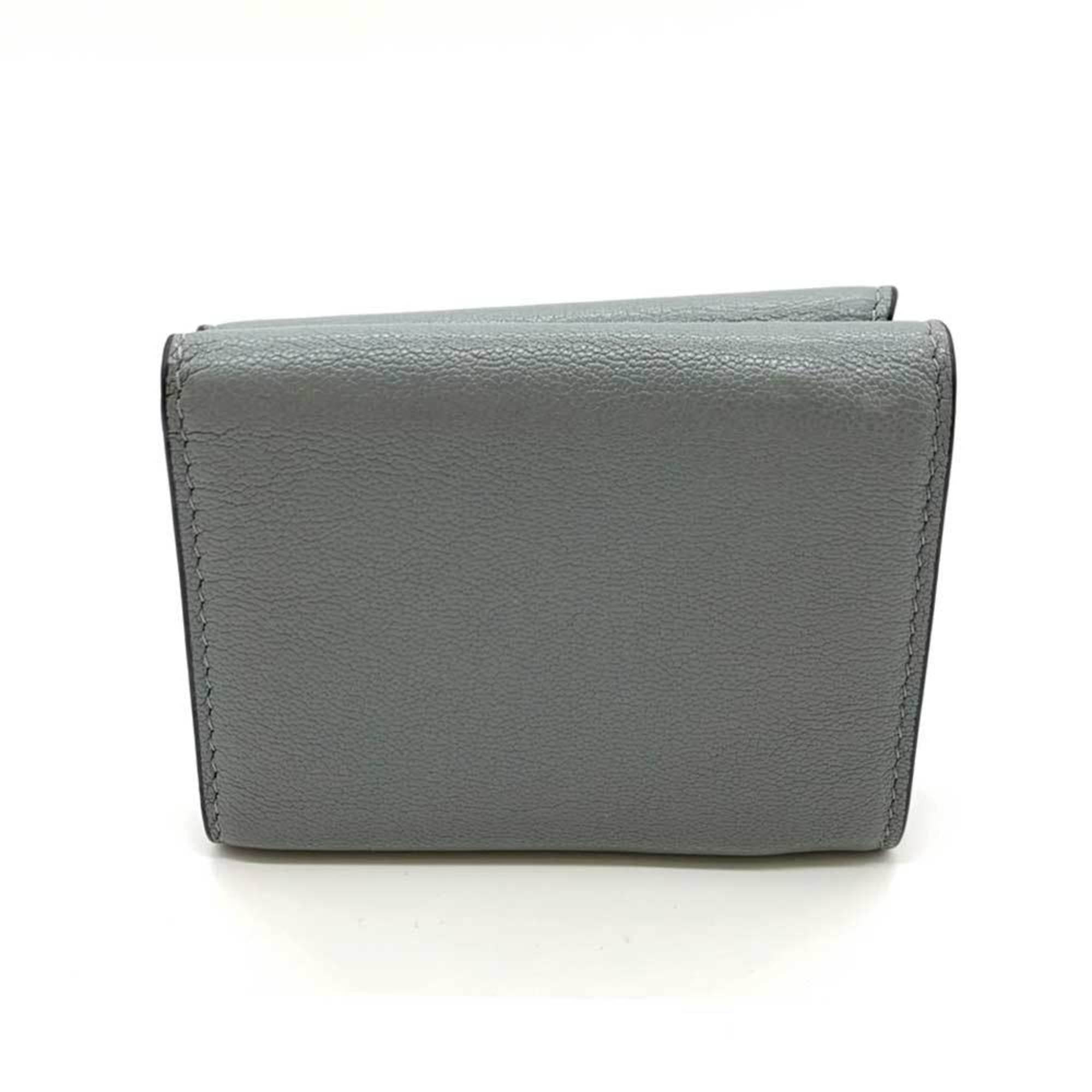 Christian Dior Gray Leather Wallet (Tri-Fold) ()