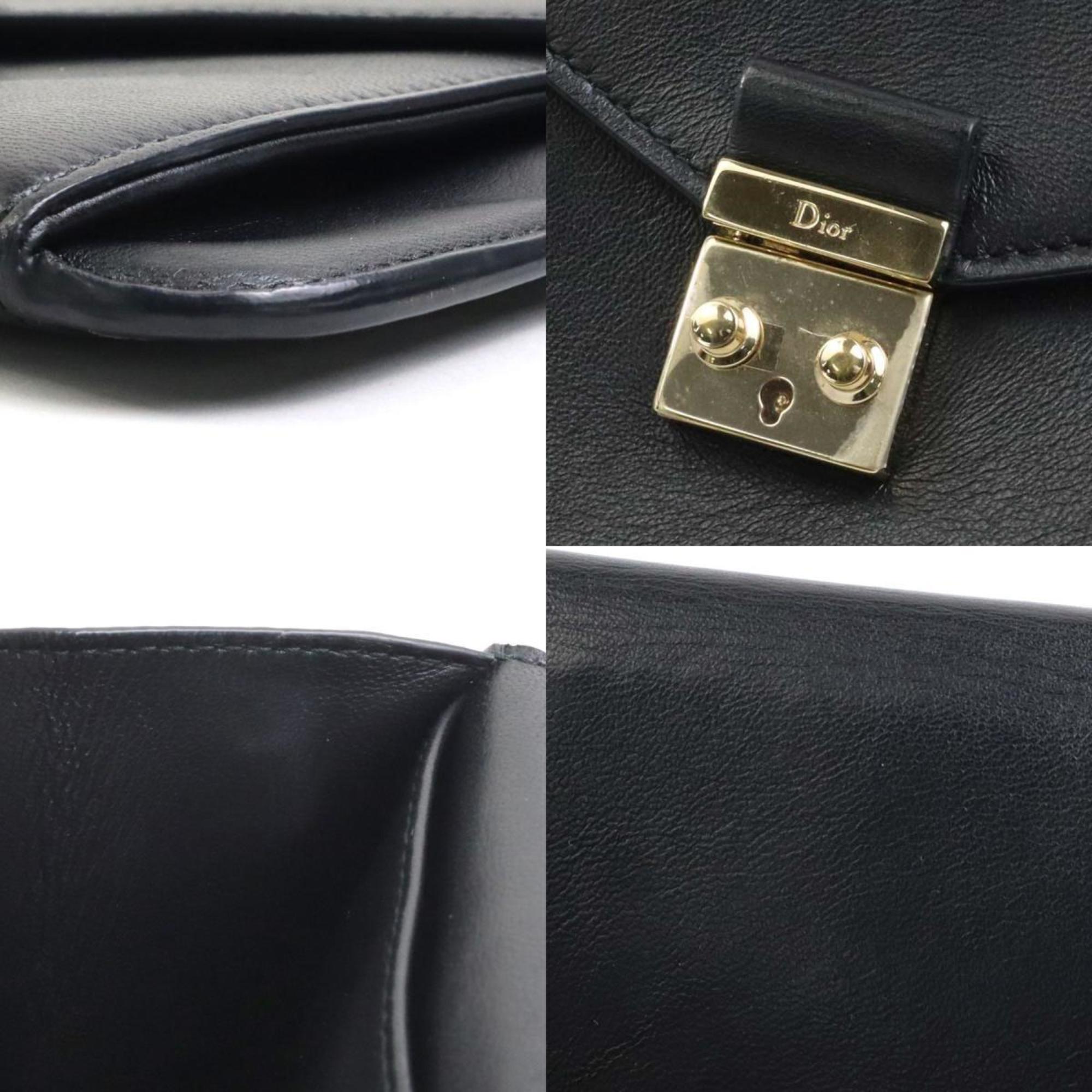 Christian Dior Black Leather Clutch Bag ()